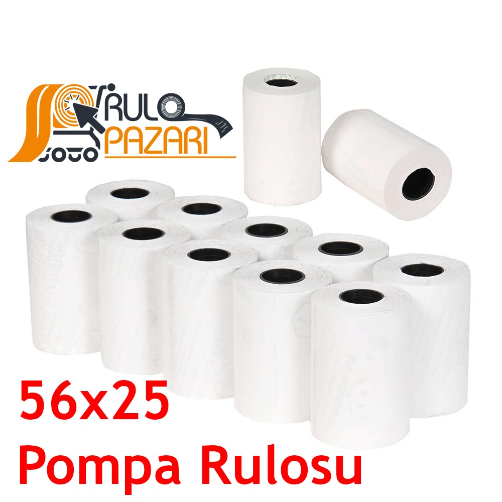 56 mm x 25 metre 10'lu Paket Yazarkasa Pompa Rulosu