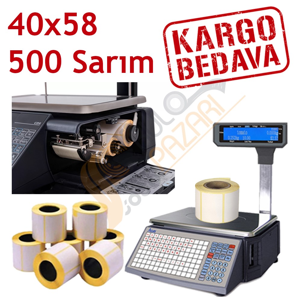 40 mm x 58 mm Terazi Etiketi Standart Eko Termal