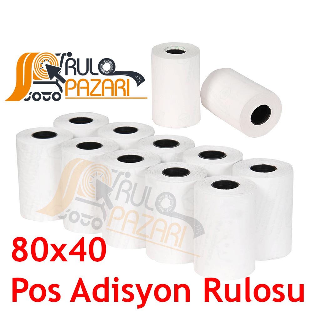 80 mm x 40 metre 10'lu Paket / Adisyon Rulosu / Termal Pos Rulosu