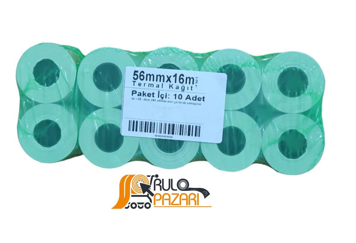 56 mm x 16 metre 10'lu Paket Yazarkasa / Pos Rulosu