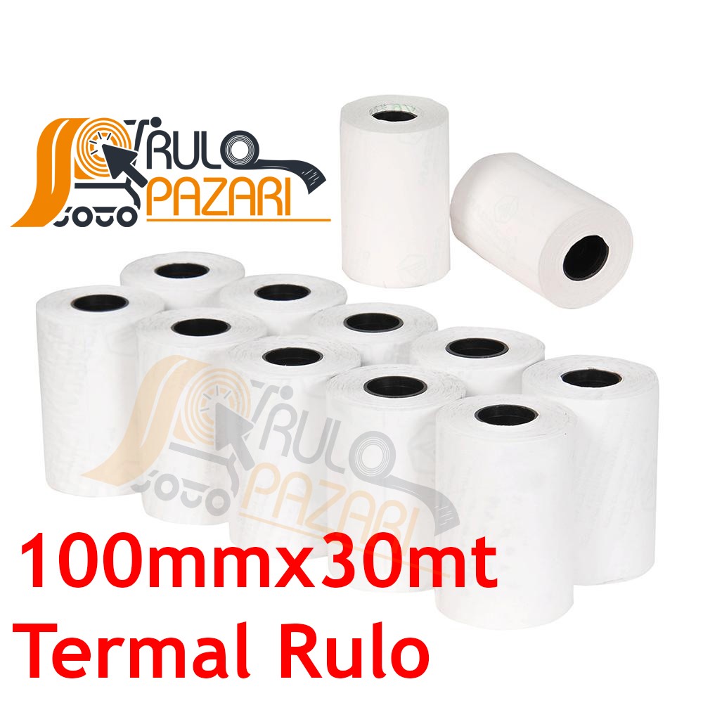 100 mm x 30 metre 10'lu Paket / Termal Rulo