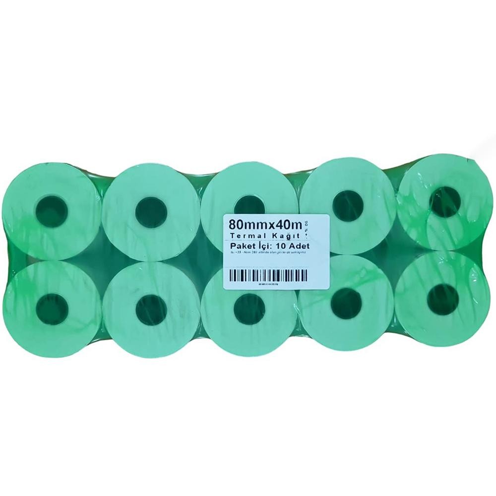 80 mm x 40 metre 10'lu Paket / Adisyon Rulosu / Termal Pos Rulosu
