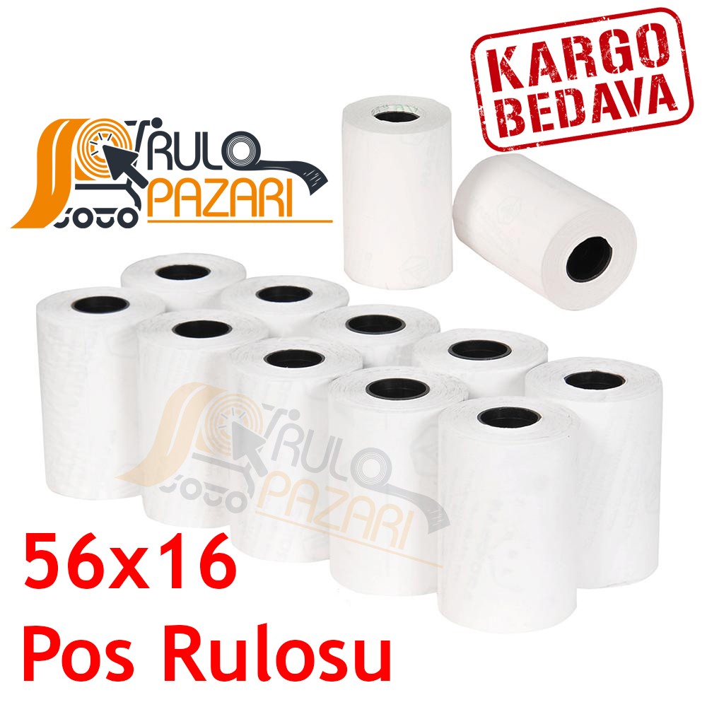 56 mm x 16 metre 10'lu Paket Yazarkasa / Pos Rulosu