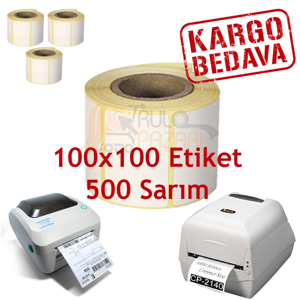 100 mm x 100 mm Eko Termal Etiket 500 Sarım