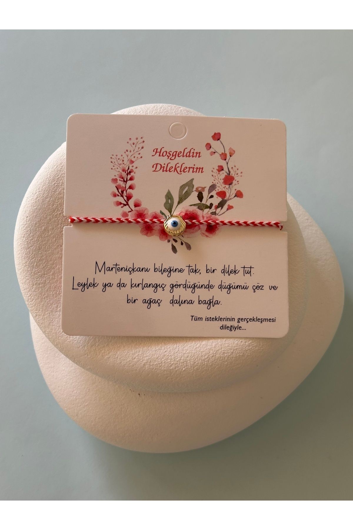 Marteniçka Nazar Boncuğu Detaylı İstiridye Şans Bilekliği