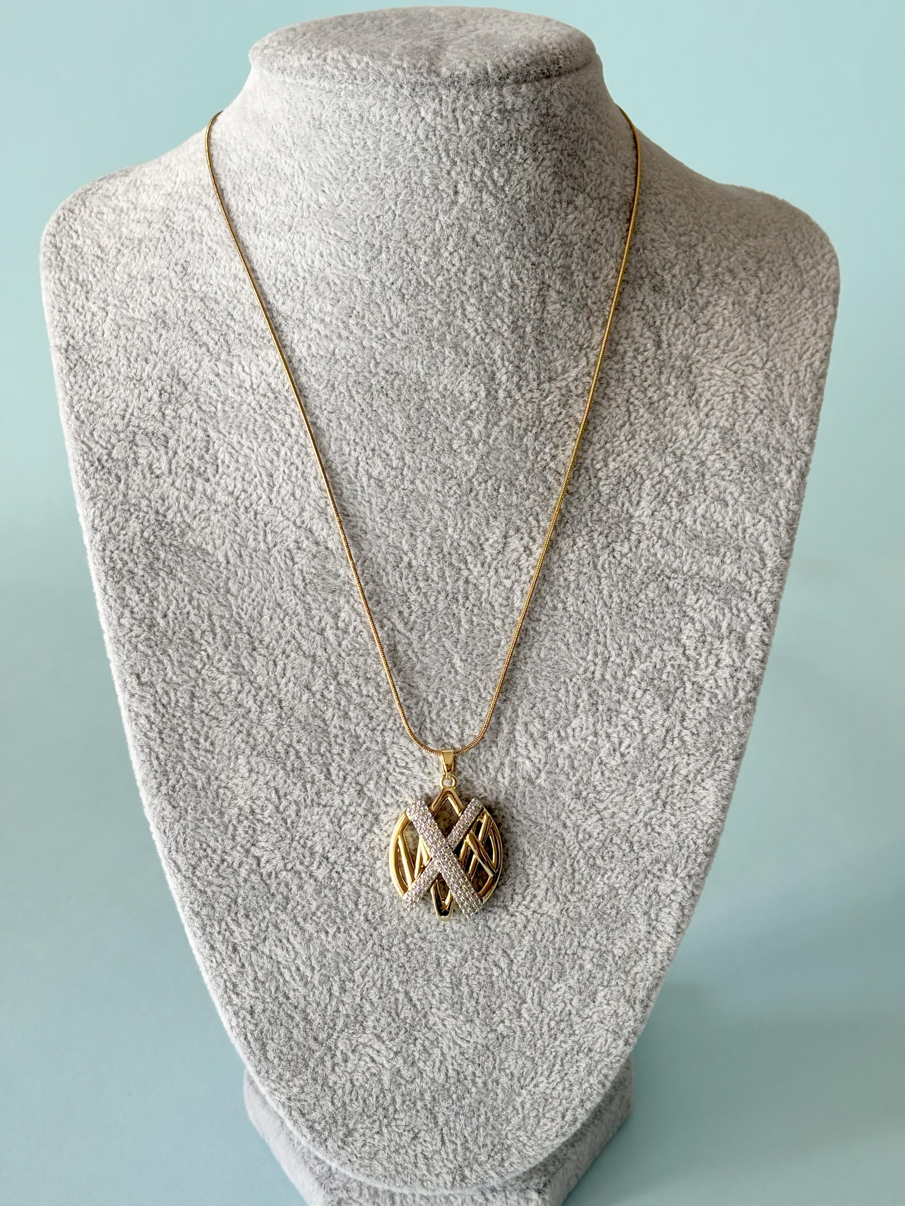 Sıralı Zirkon Taş Detaylı X Gold Çelik Kolye (40 Cm)