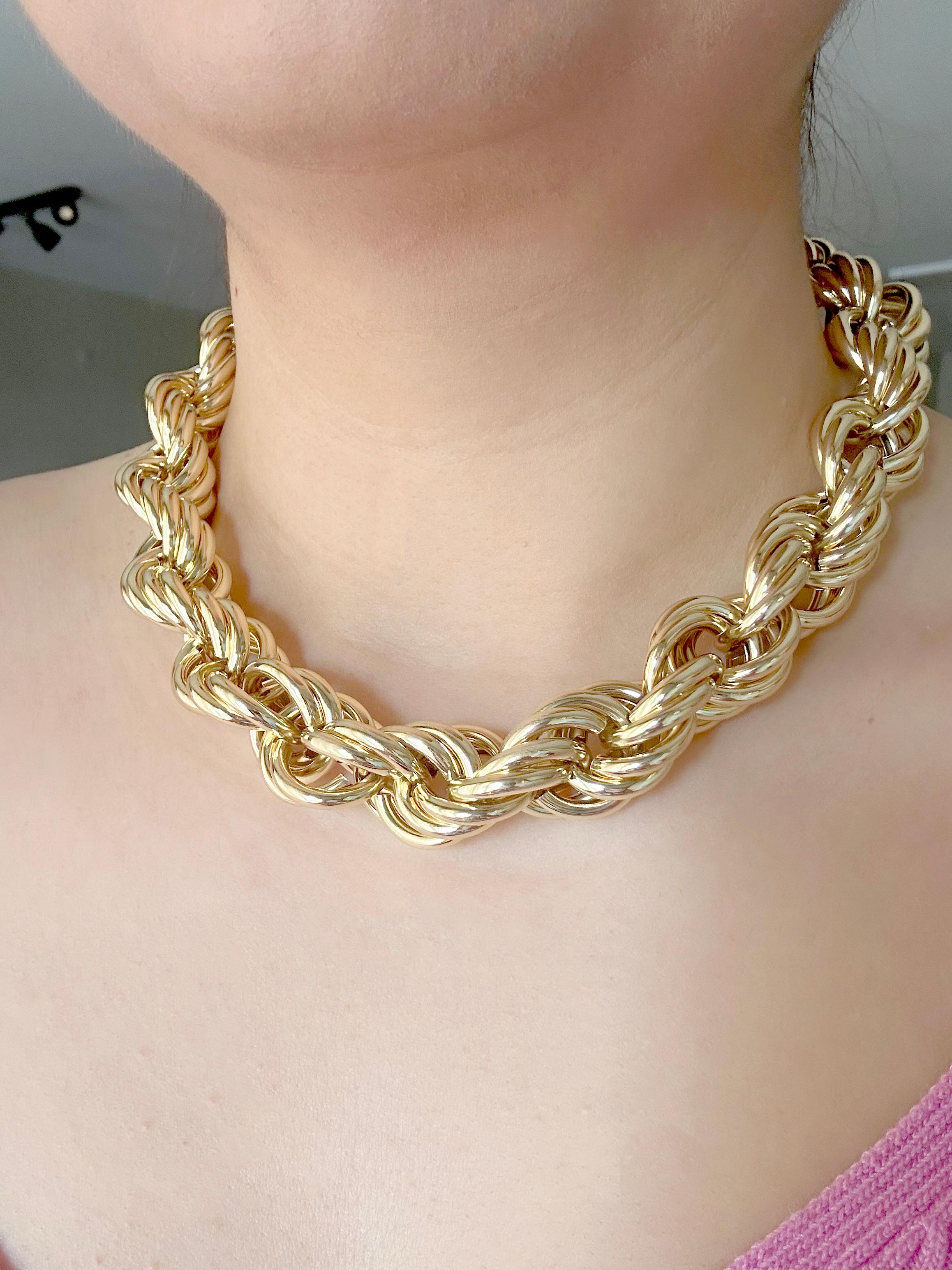 Kalın Burgu Zincir Gold Kolye
