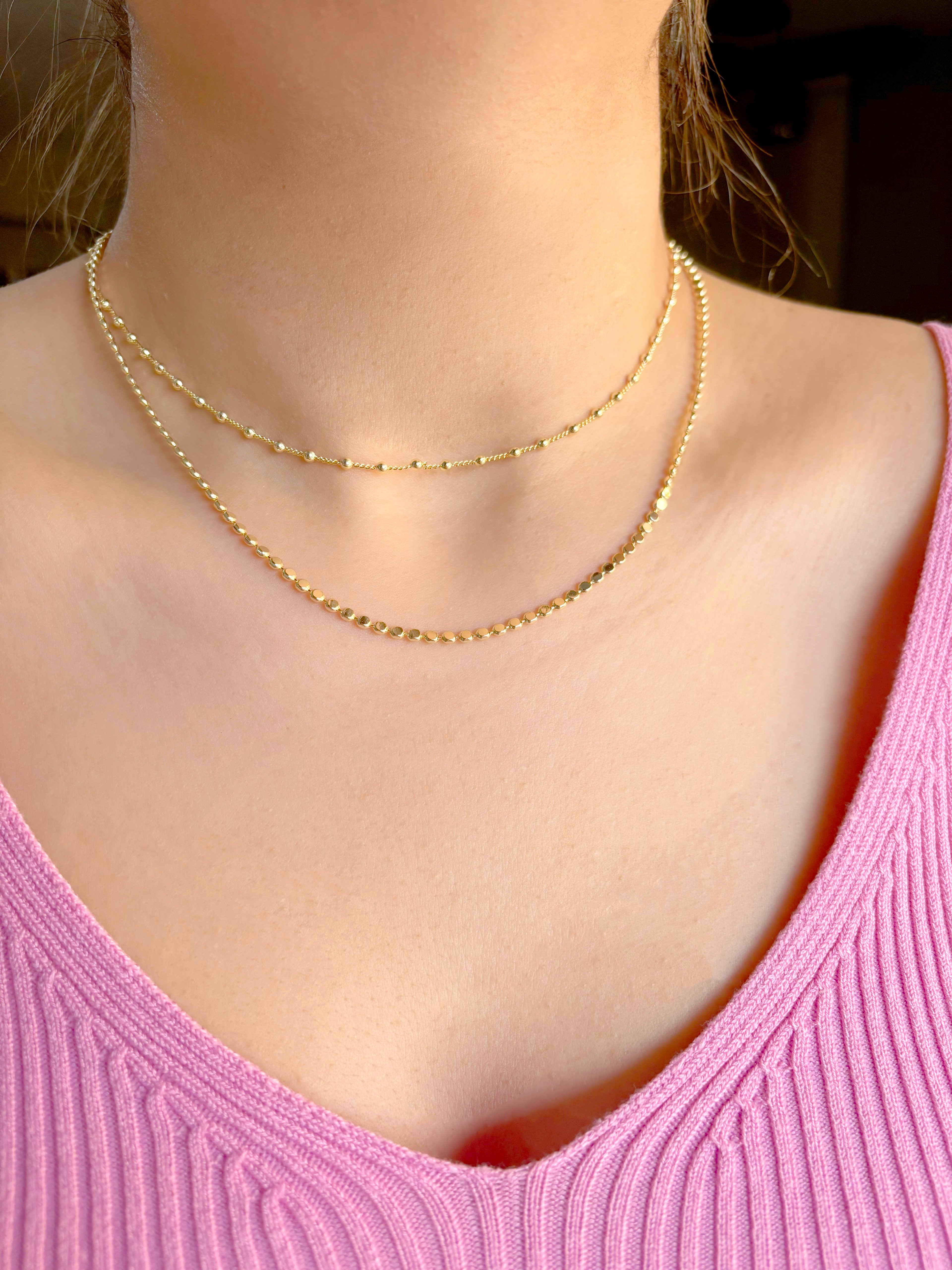 Topçuk ve Arpa Model İkili Gold Kolye