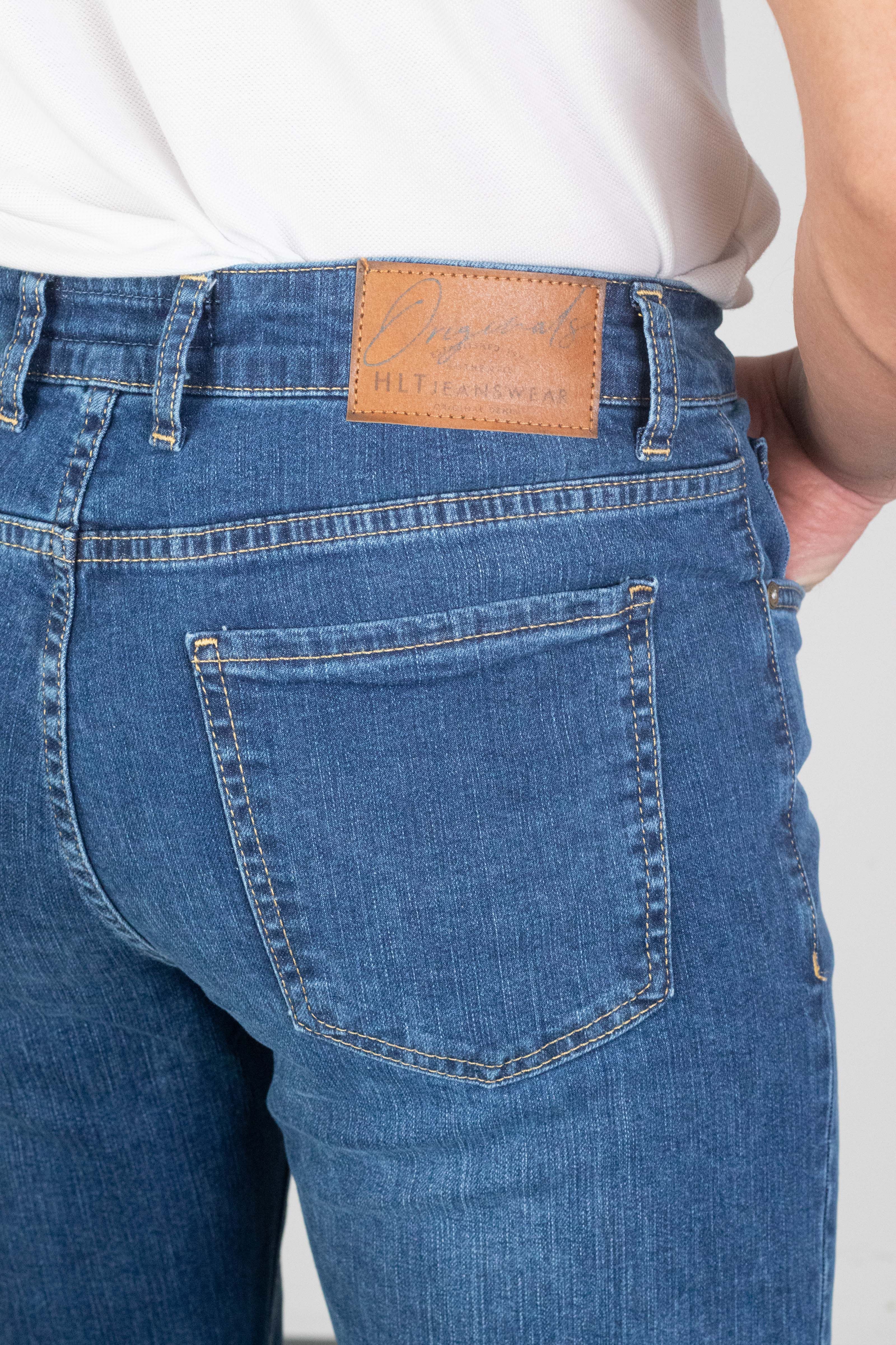 Erkek Açık Mavi Regular Fit Boru Paça Esnek Likralı Jeans Kot Pantolon Hlthe001975