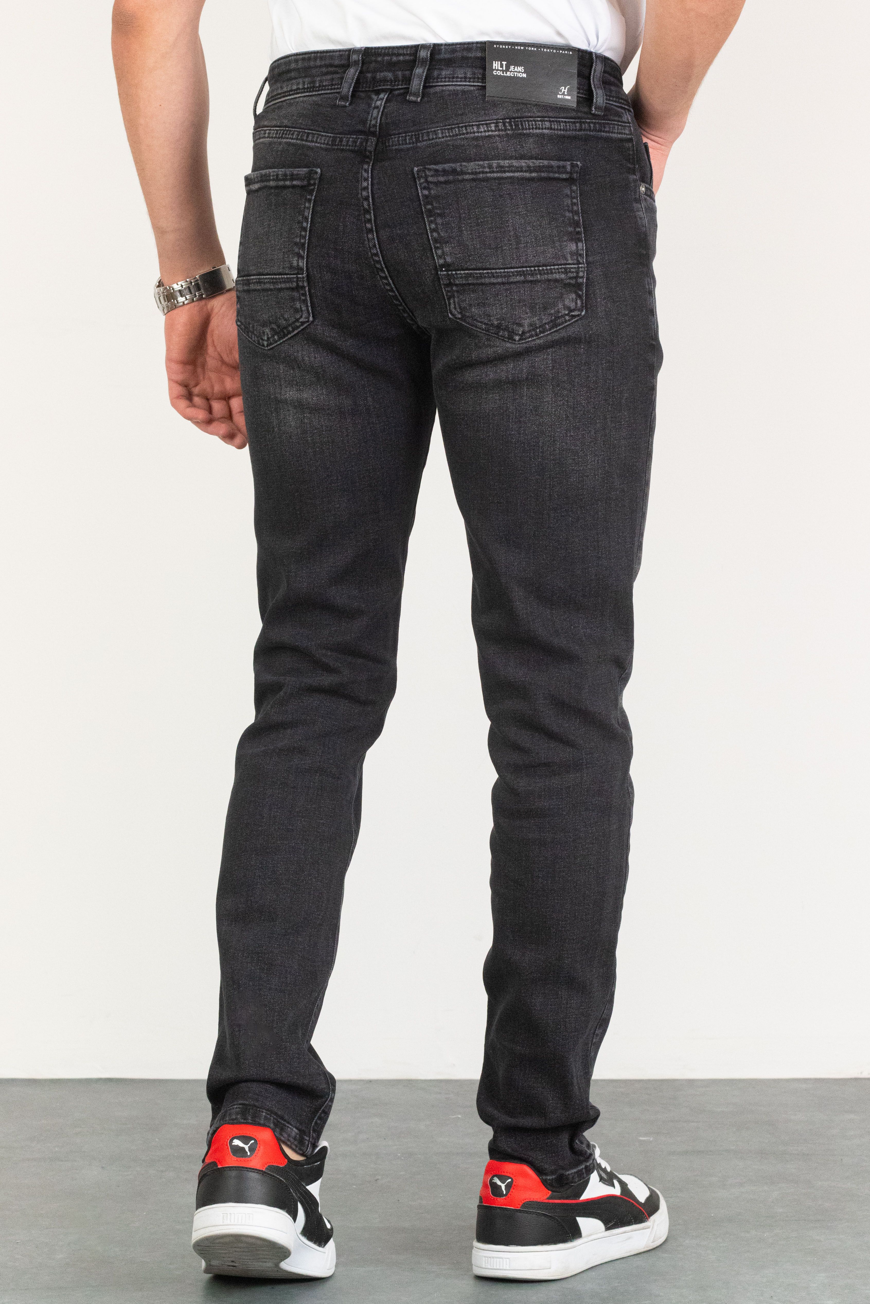 Antrasit Taşlamalı Slim Fit Jeans HLTHE001971