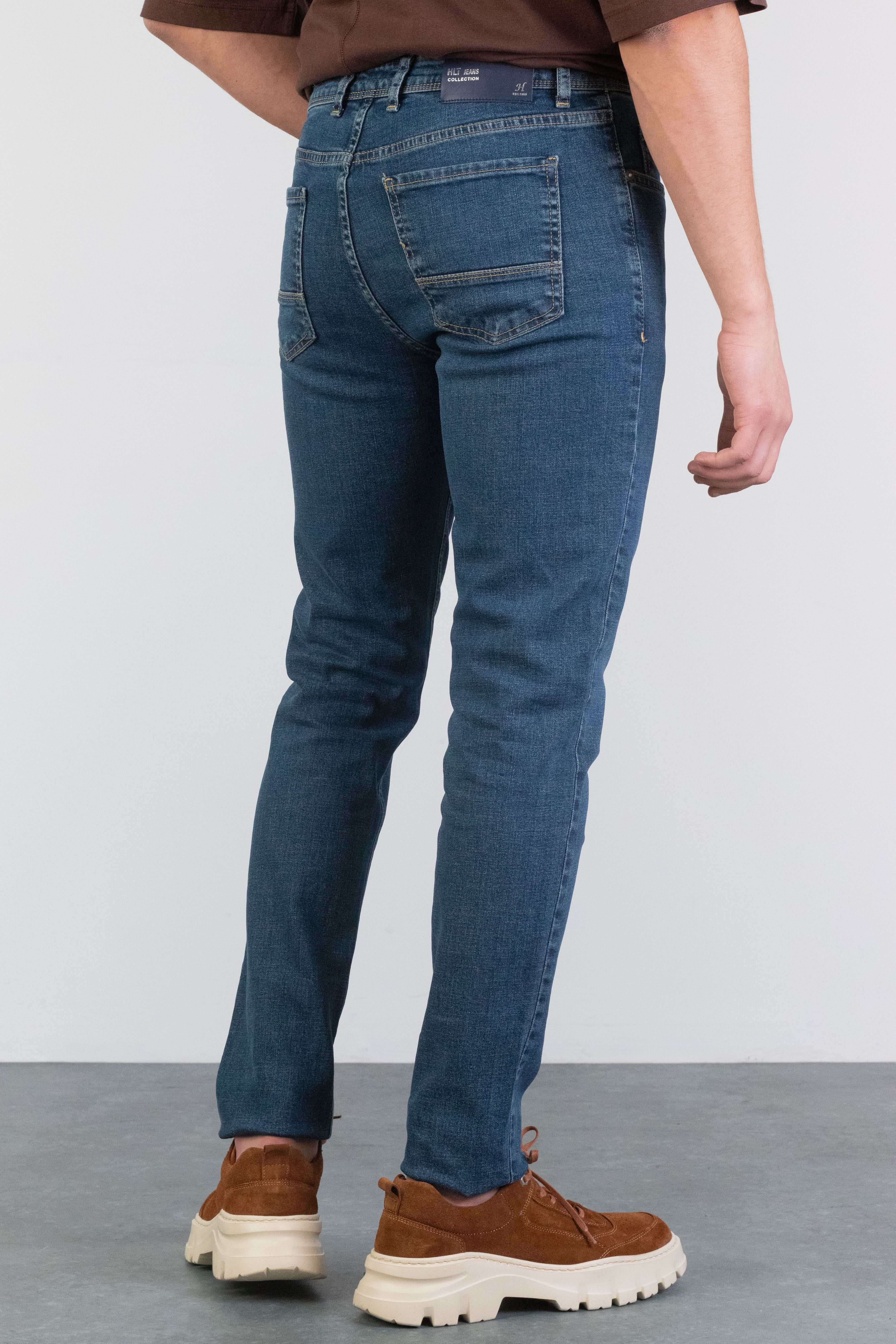 Erkek Slim Fit Okyanus Mavisi Likralı Jean HLTHE001958