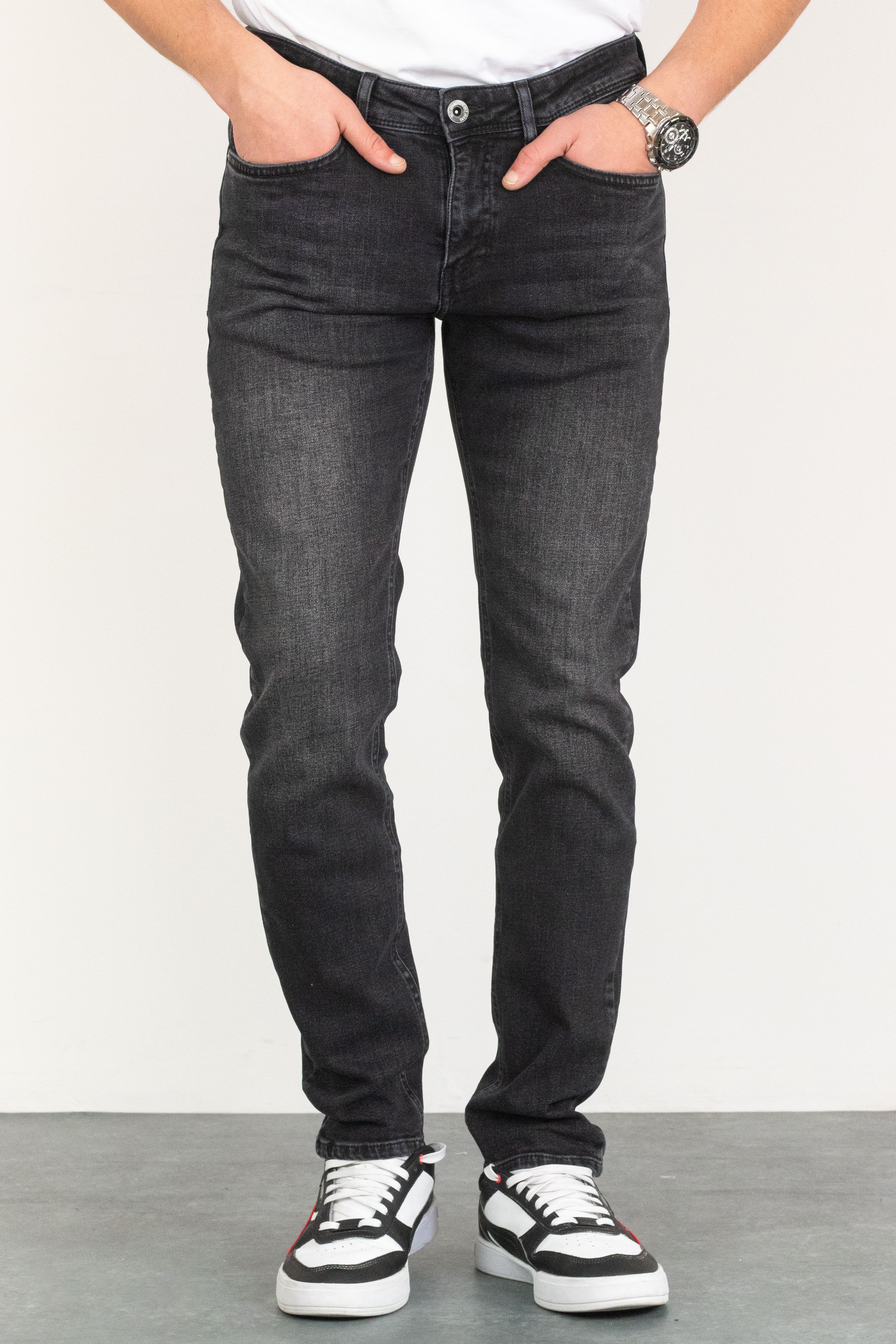 Antrasit Taşlamalı Slim Fit Jeans HLTHE001971