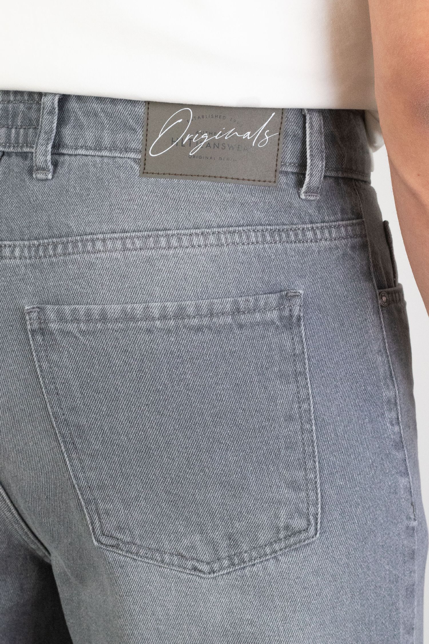 Erkek Gri Straight Baggy Fit Likrasız Rahat Kesim %100 Pamuk Loose Jean Pantolon HECTOR