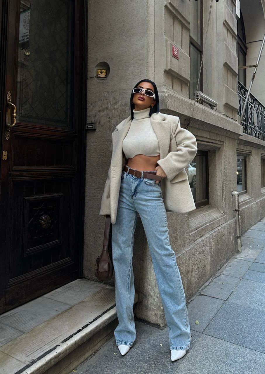 Mavi Kar Kadın Wide Leg Jean Yüksek Bel Palazzo Likralı Esnek Kot Pantolon JESSİCA-2039