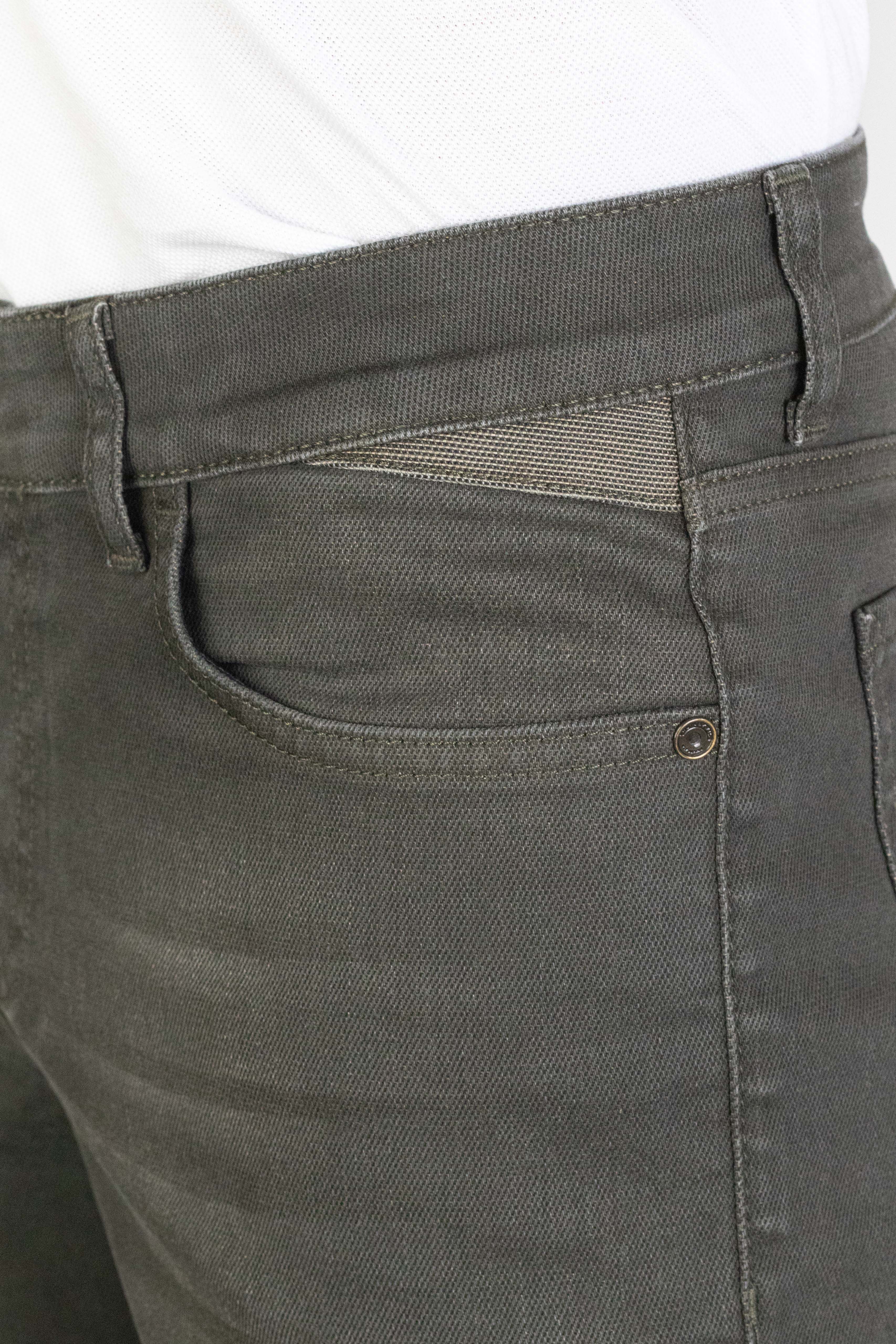 Erkek Haki Slim Fit Likralı Denim Kot Pantolon Hltvalkhi