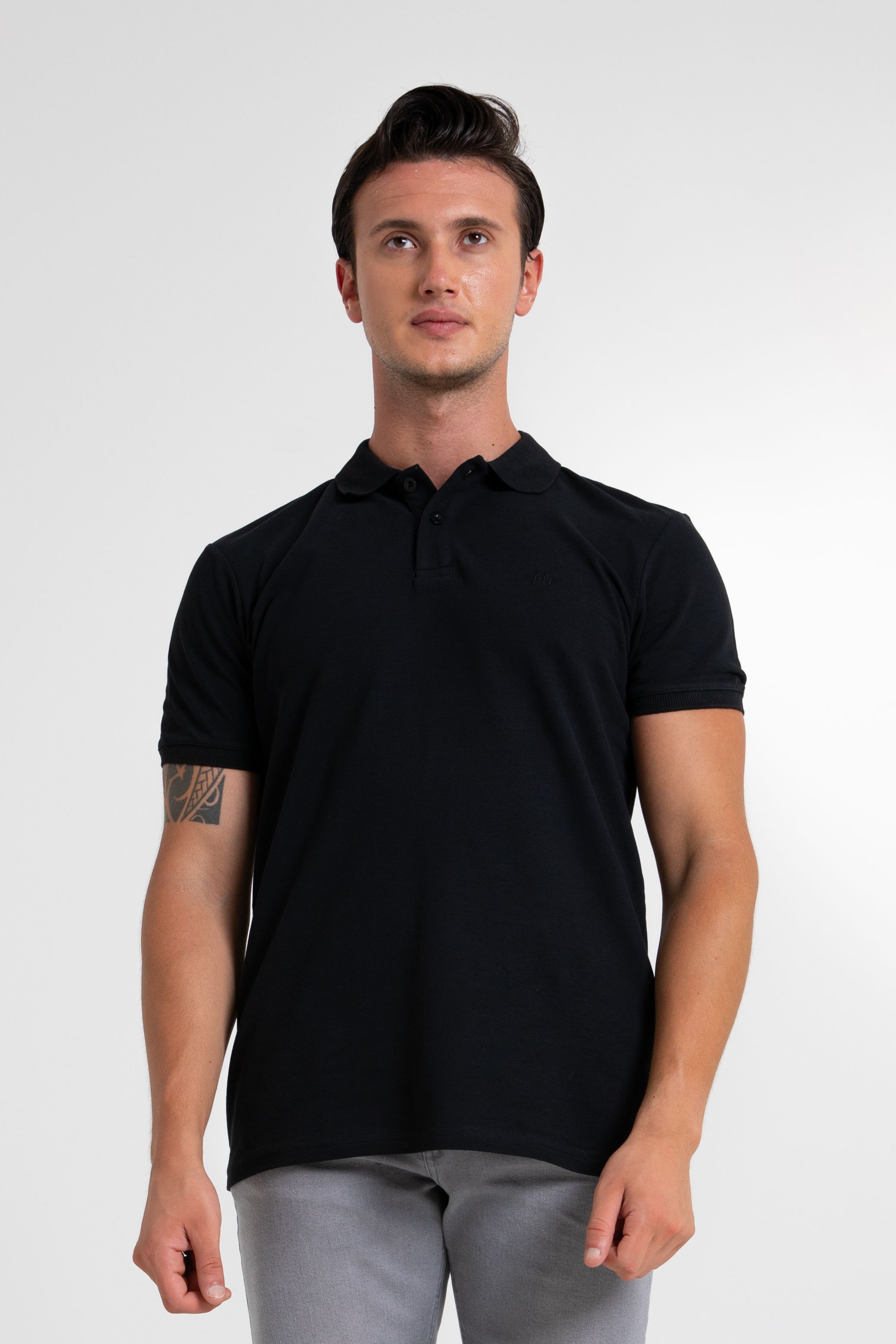 Regular Fit Polo Yaka  HLTHE012001 - Siyah