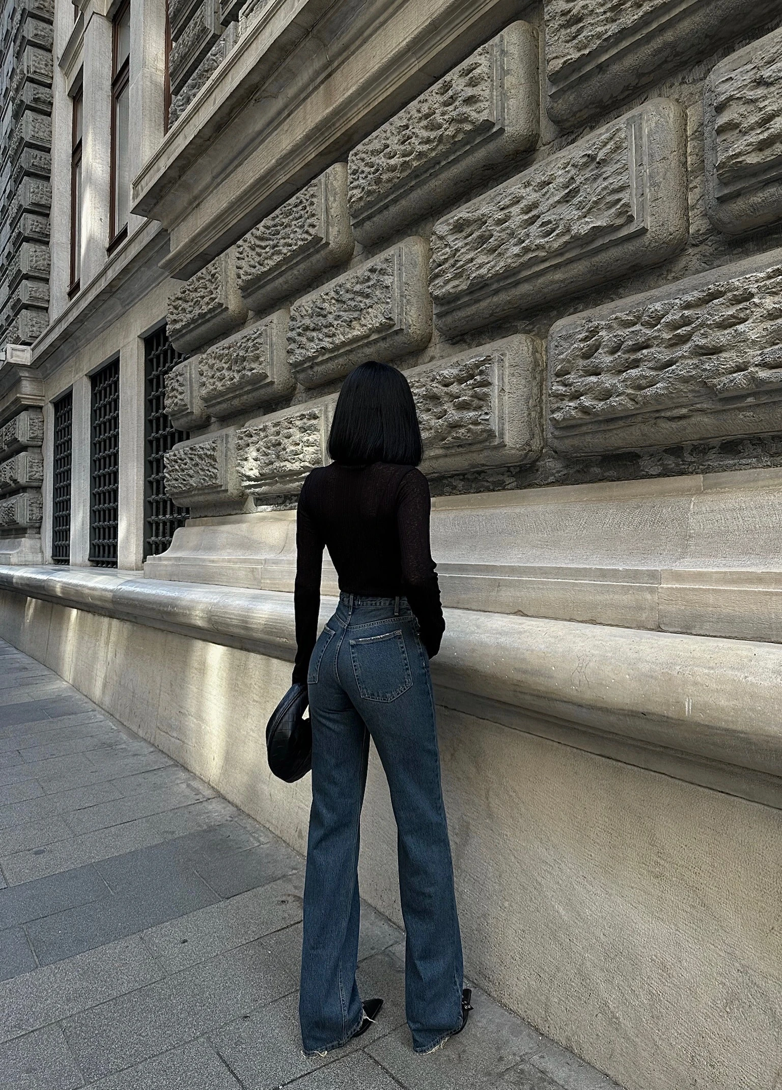 Tint Yeşili Kadın Wide Leg Jean Yüksek Bel Palazzo Likralı Esnek Kot Pantolon JESSİCA-2045