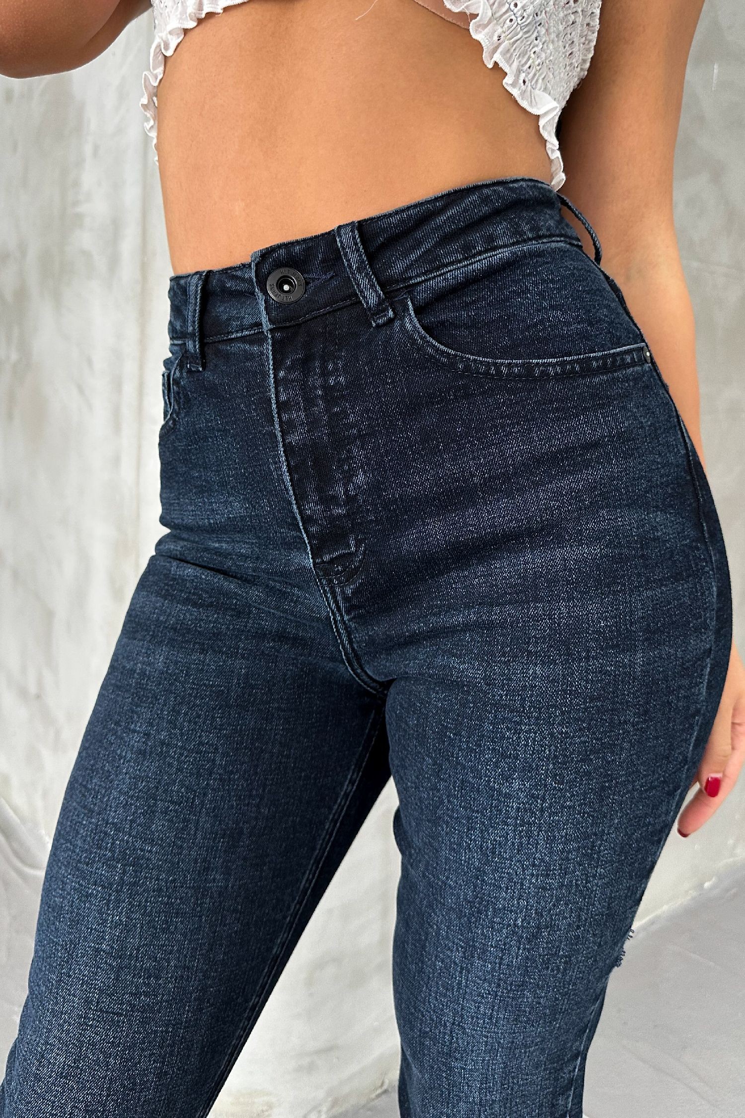 Blue Black Kadın Likralı Boyfriend Jean Yüksek Bel Esnek Kot Pantolon MABEL-2021