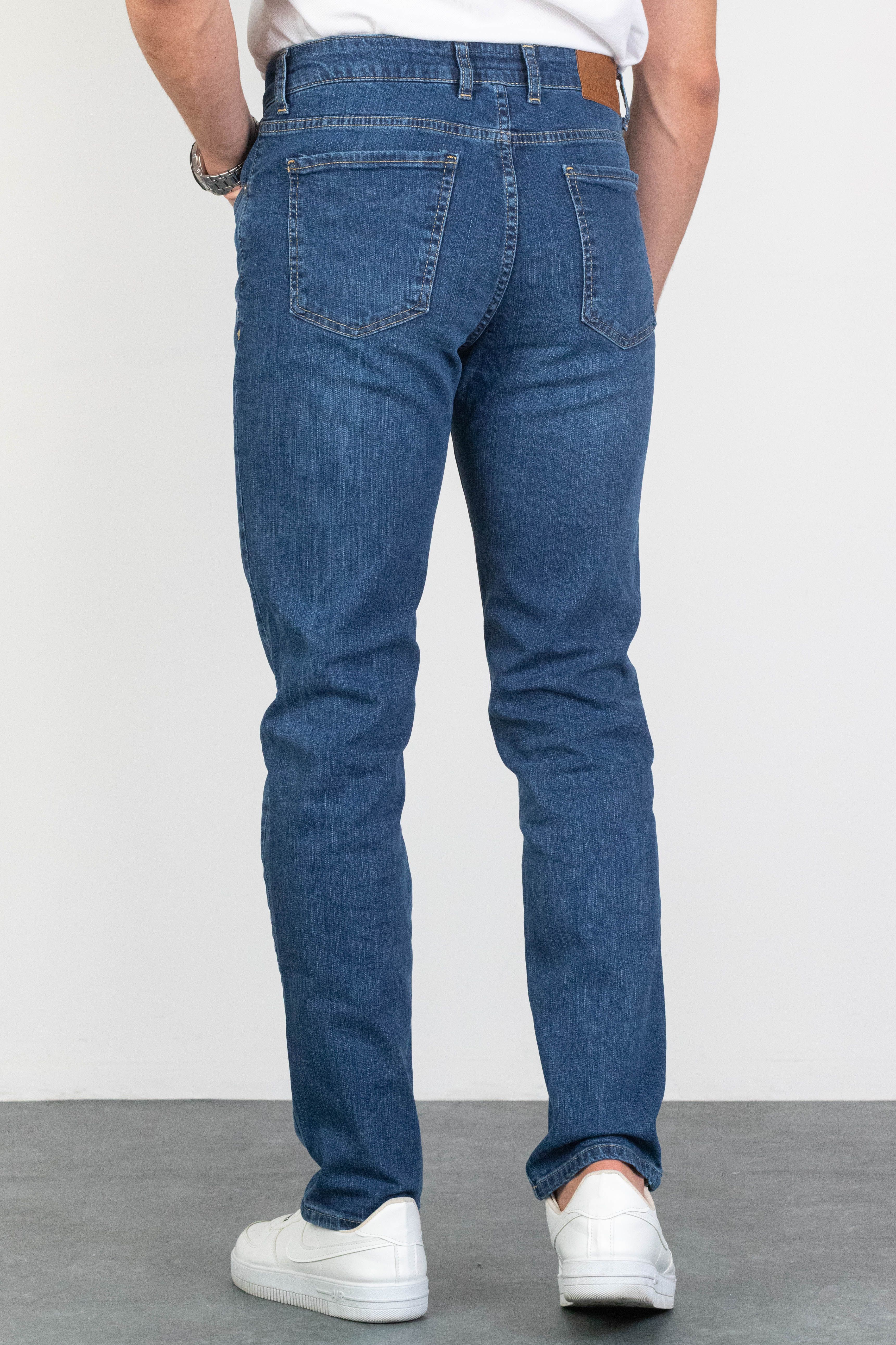 Erkek Açık Mavi Regular Fit Boru Paça Esnek Likralı Jeans Kot Pantolon Hlthe001975