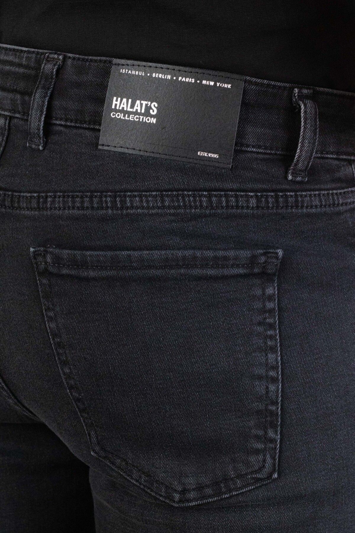 Erkek Slim Fit Likralı  Jean Kot Pantolon HALATS-DE-SLIM