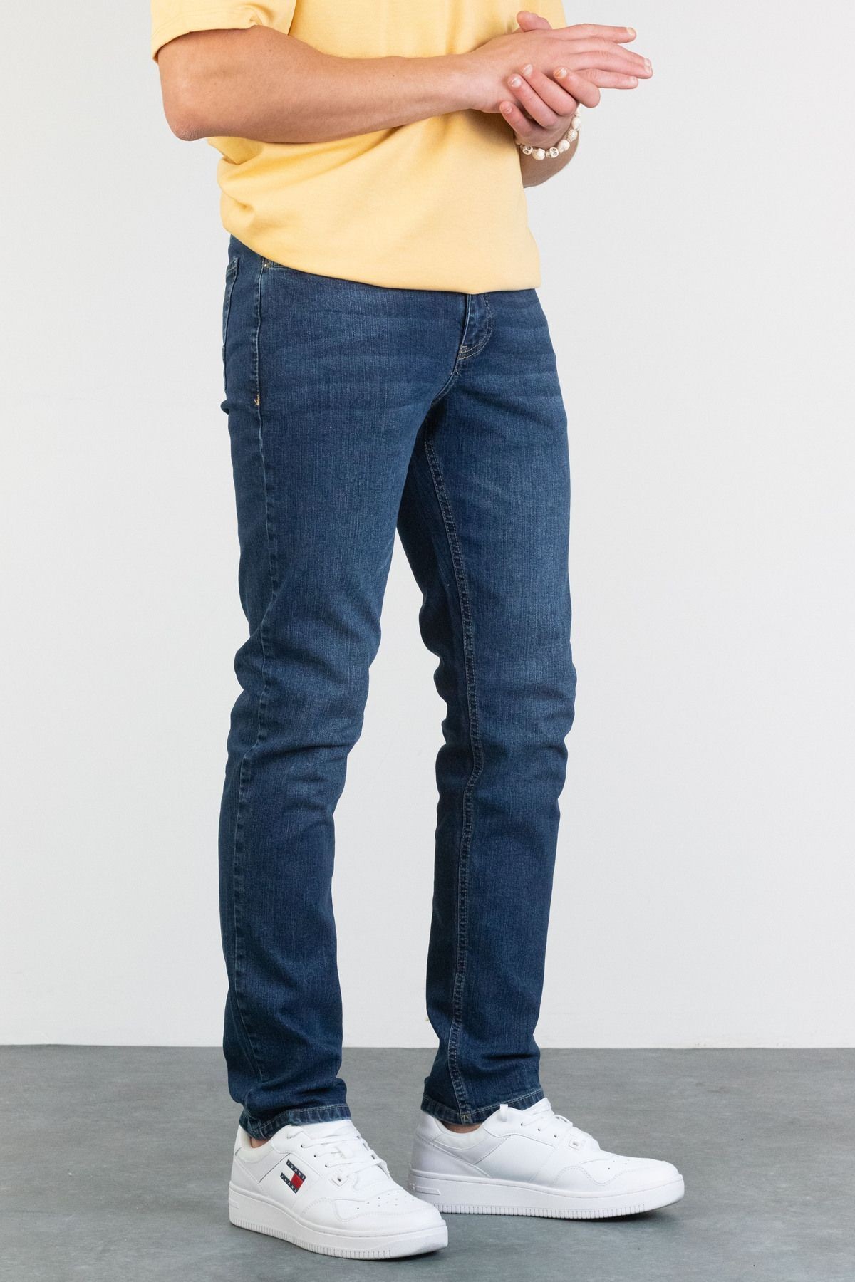 Erkek Slim Fit Likralı  Jean Kot Pantolon HALATS-DE-SLIM