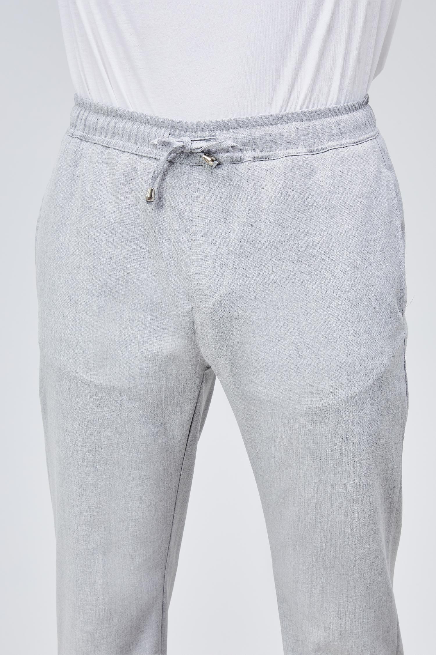 Erkek Gri Relaxed Fit Yandan Cepli Beli Lastikli Bağcıklı Duble Paça Jogger Pantolon BOLT-1998