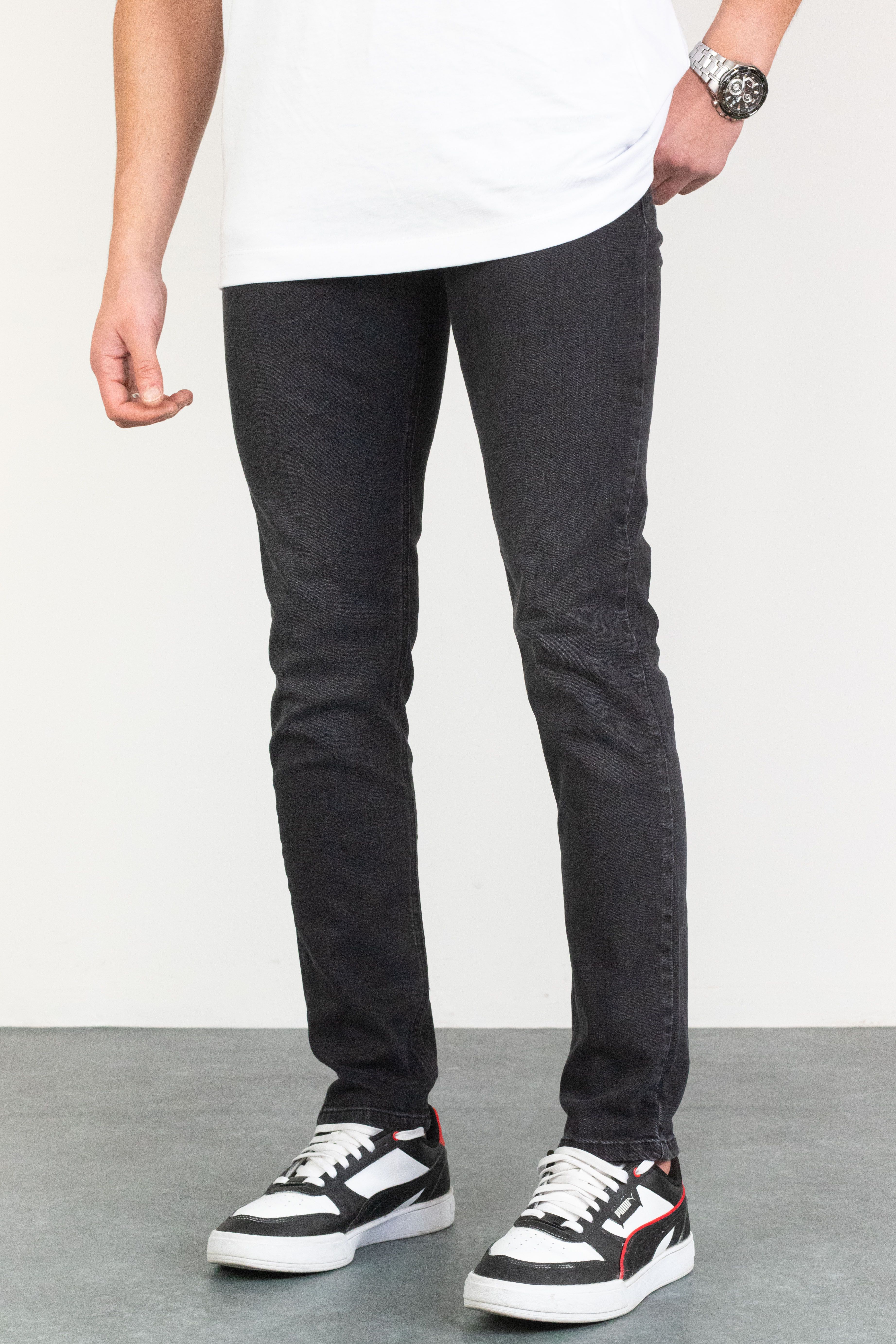 Antrasit Taşlamalı Slim Fit - Jeffrey