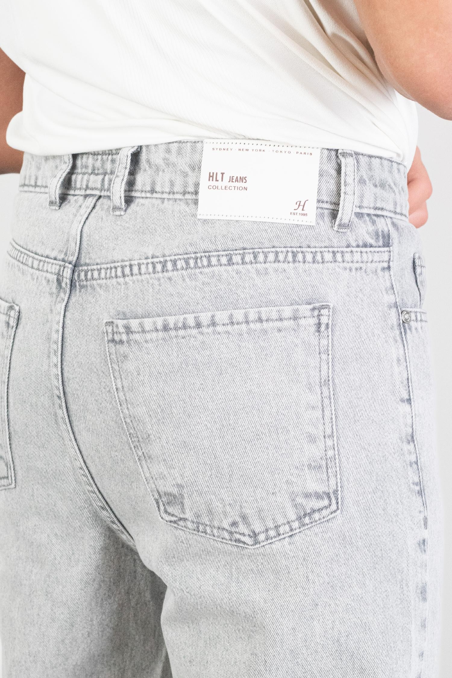 Erkek Açık Gri Straight Baggy Fit Likrasız Rahat Kesim %100 Pamuk Loose Jean Pantolon OLİVER