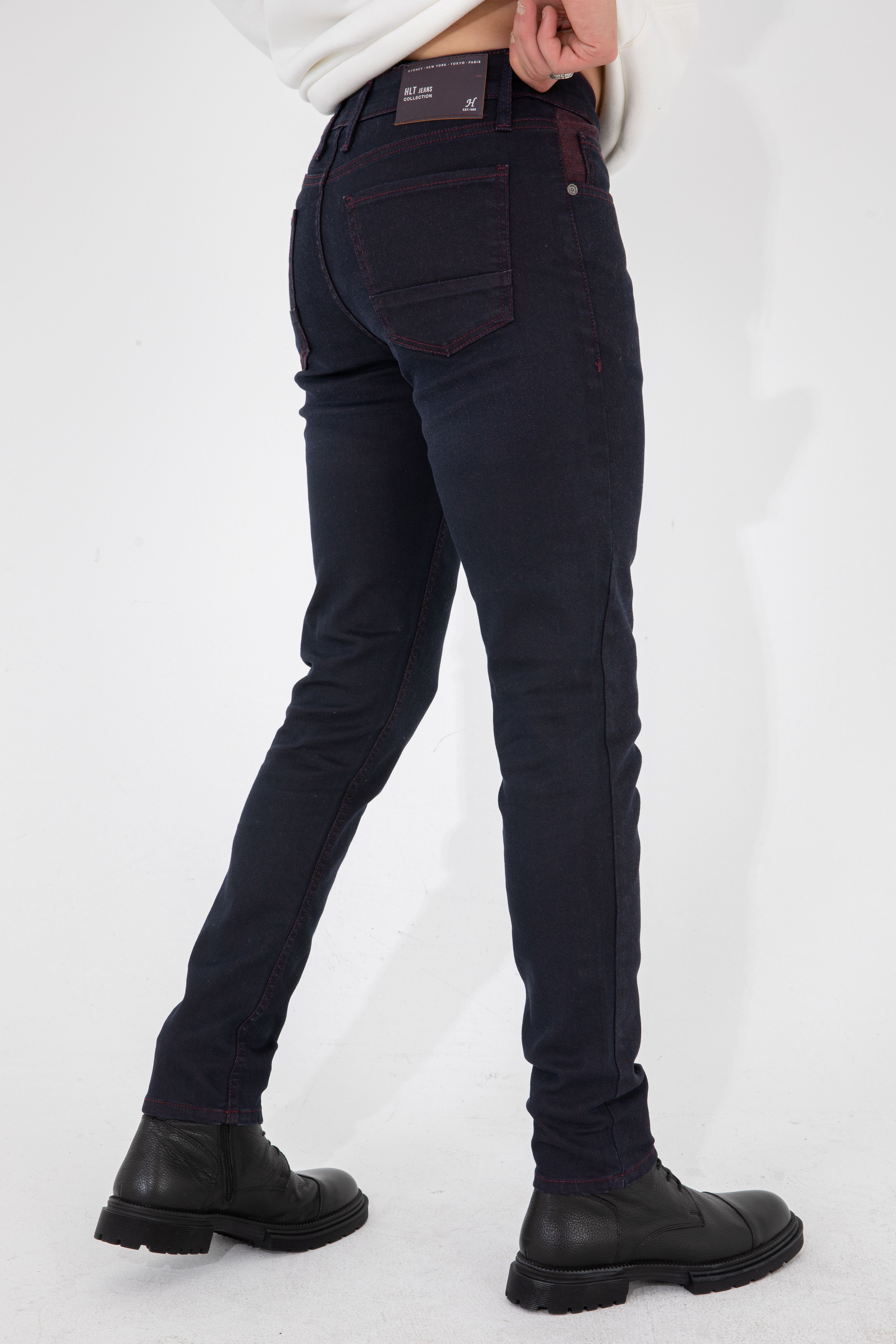 Slim Fit Likralı Jeans - BORDO
