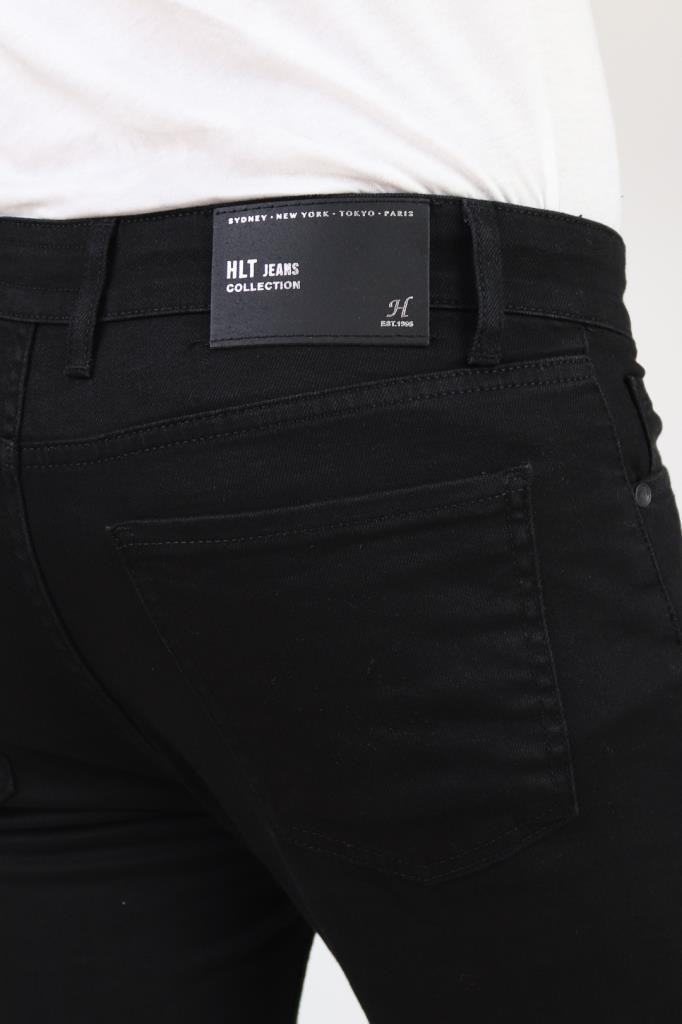 Erkek Siyah Slim Fit Likralı Esnek Jeans Kot Pantolon  HLT HE001937