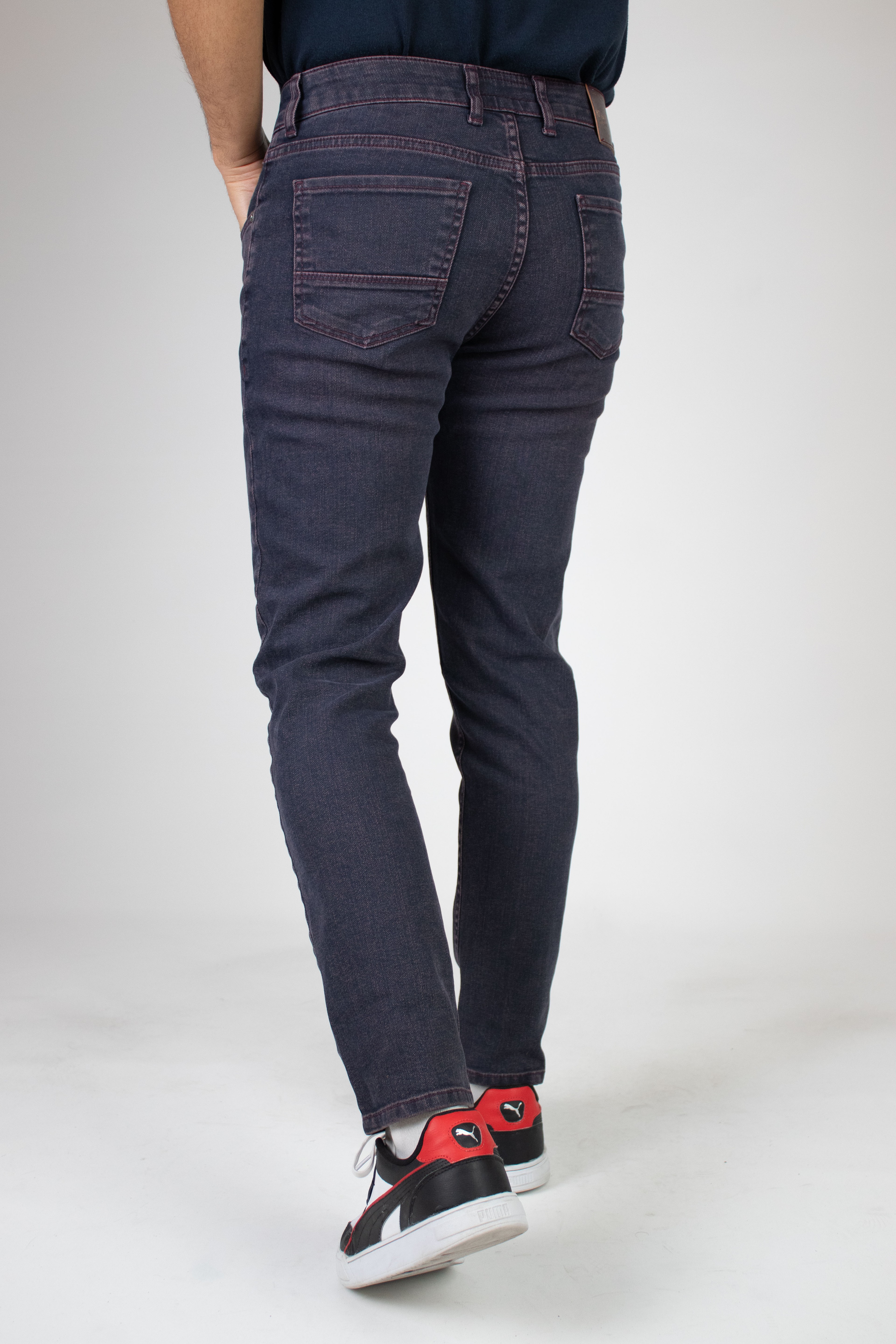 Slim Fit Likralı Jeans - Açık Bordo