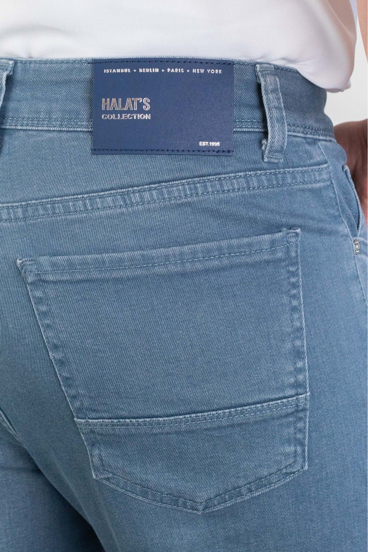 Erkek Slim Fit Likralı  Jean Kot Pantolon HALATS-DE-SLIM