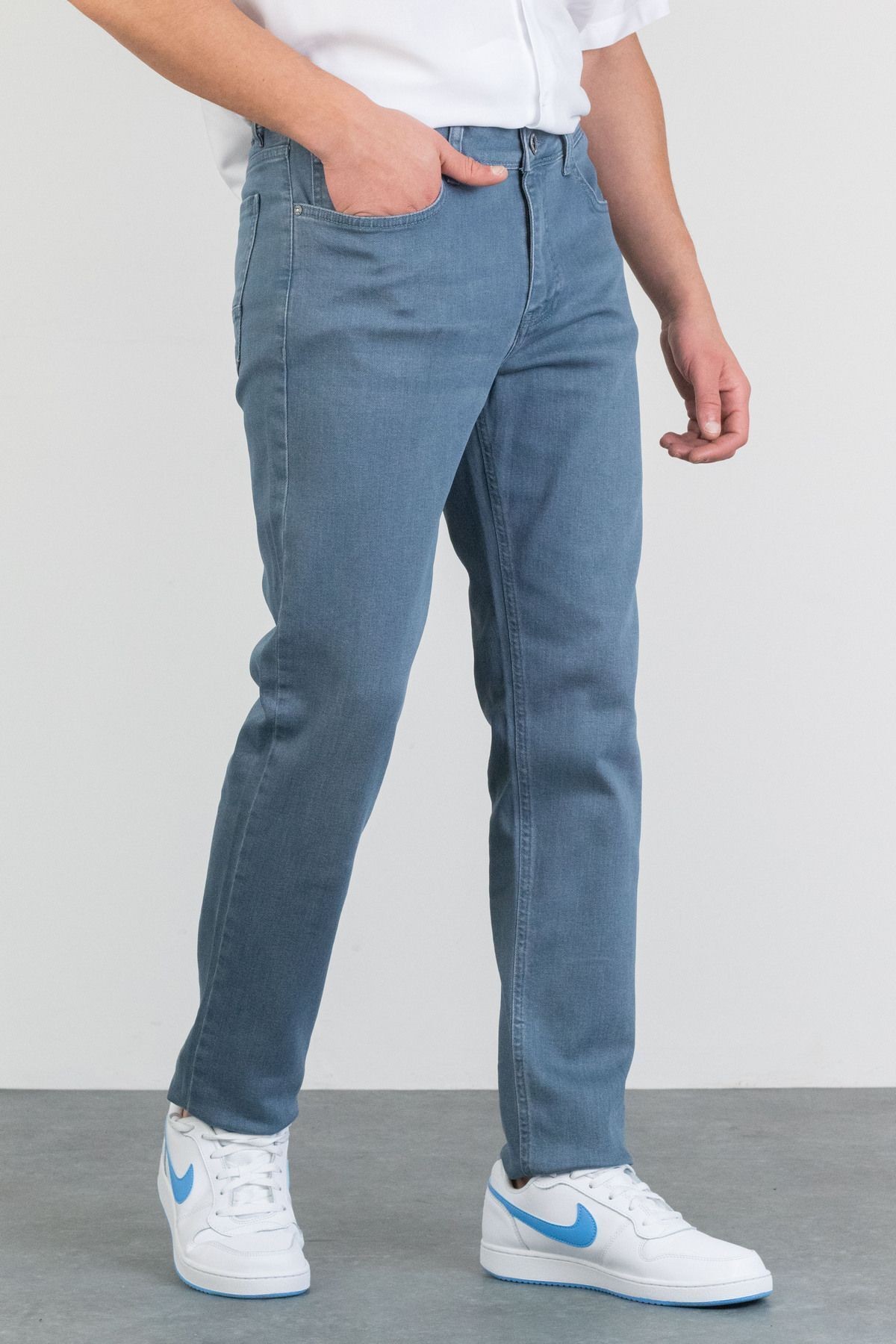 Erkek Slim Fit Likralı  Jean Kot Pantolon HALATS-DE-SLIM