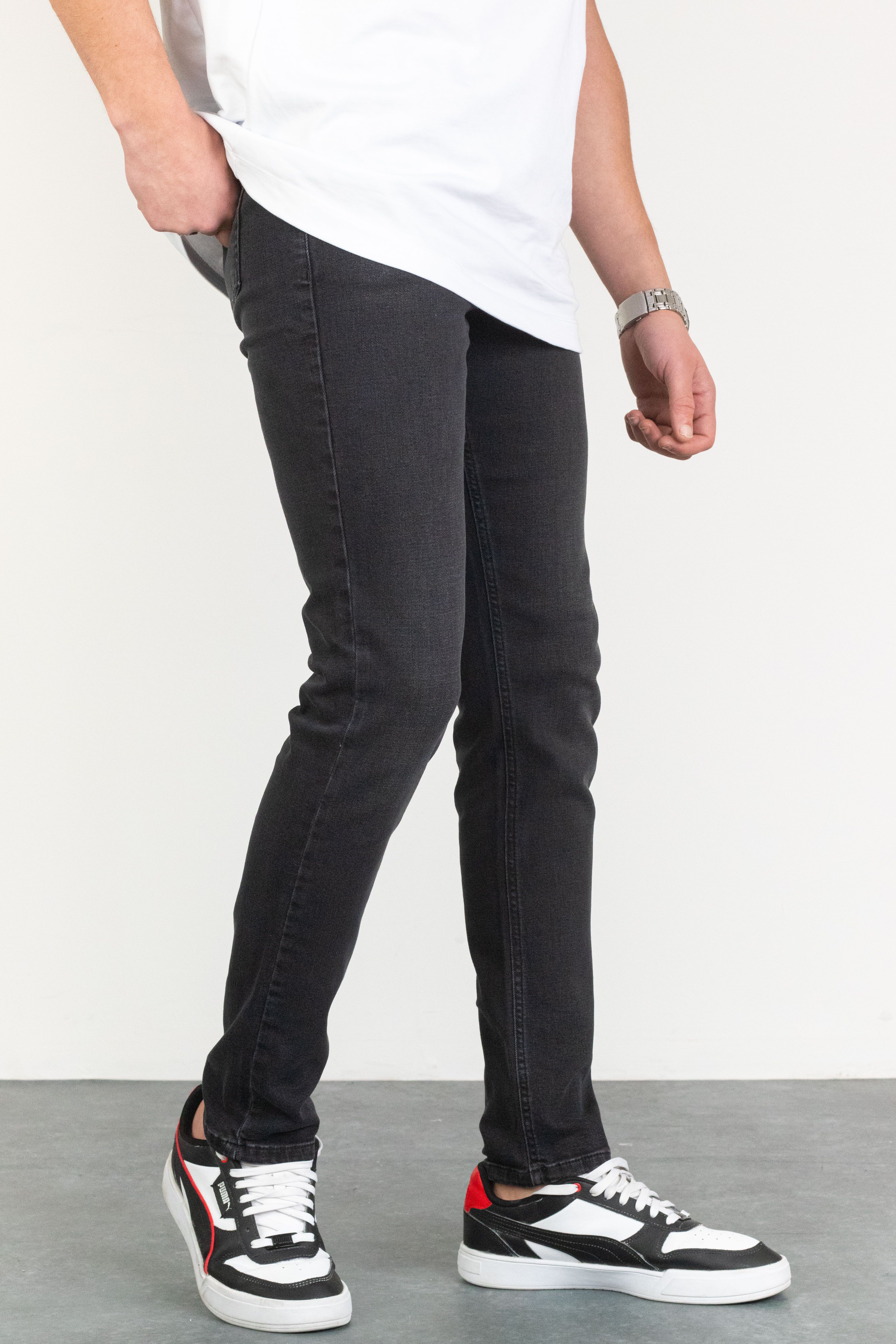 Antrasit Taşlamalı Slim Fit - Jeffrey