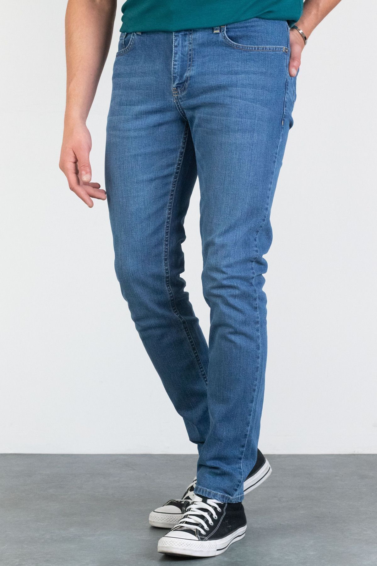 Erkek Slim Fit Likralı  Jean Kot Pantolon HALATS-DE-SLIM