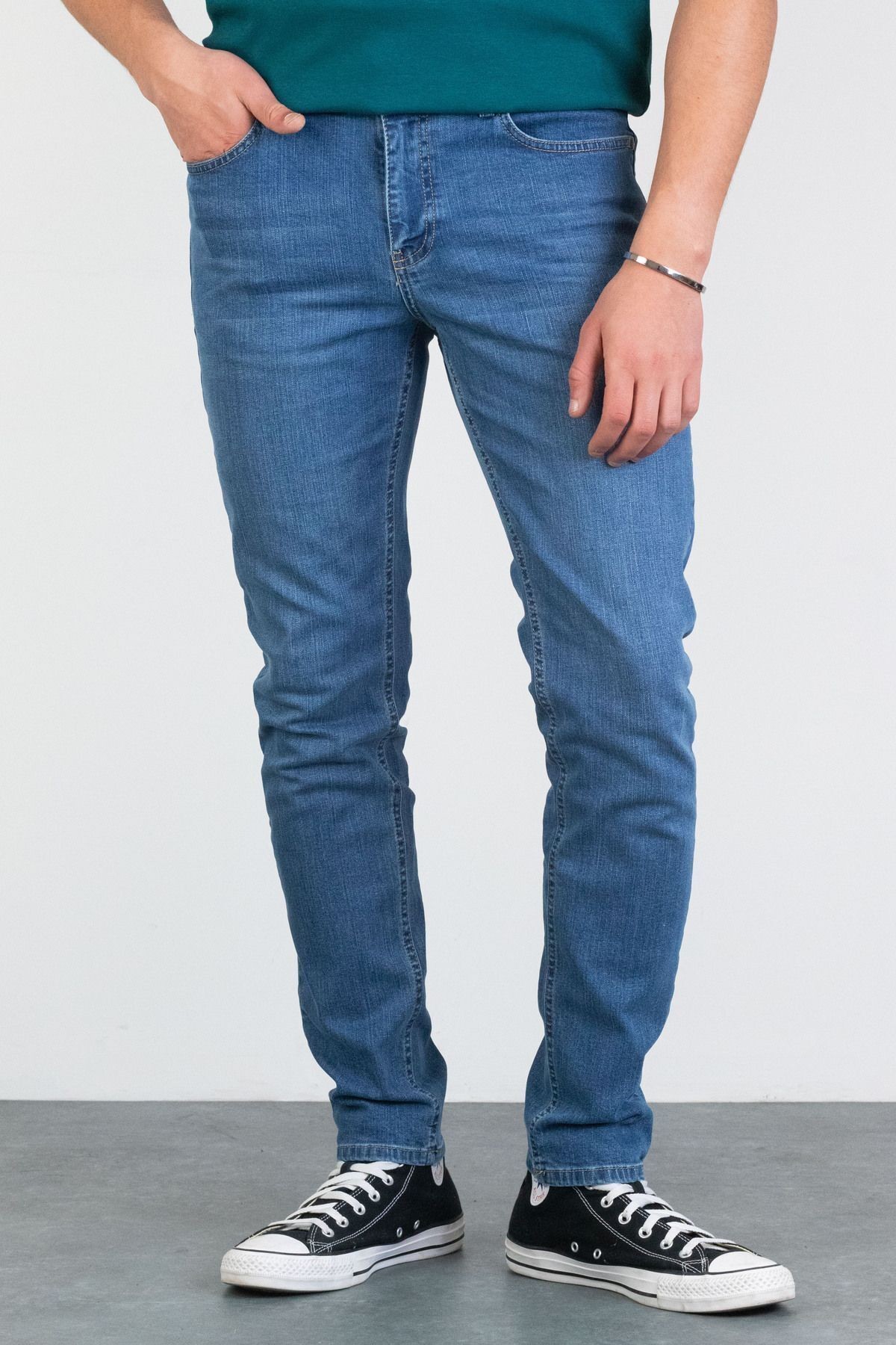 Erkek Slim Fit Likralı  Jean Kot Pantolon HALATS-DE-SLIM