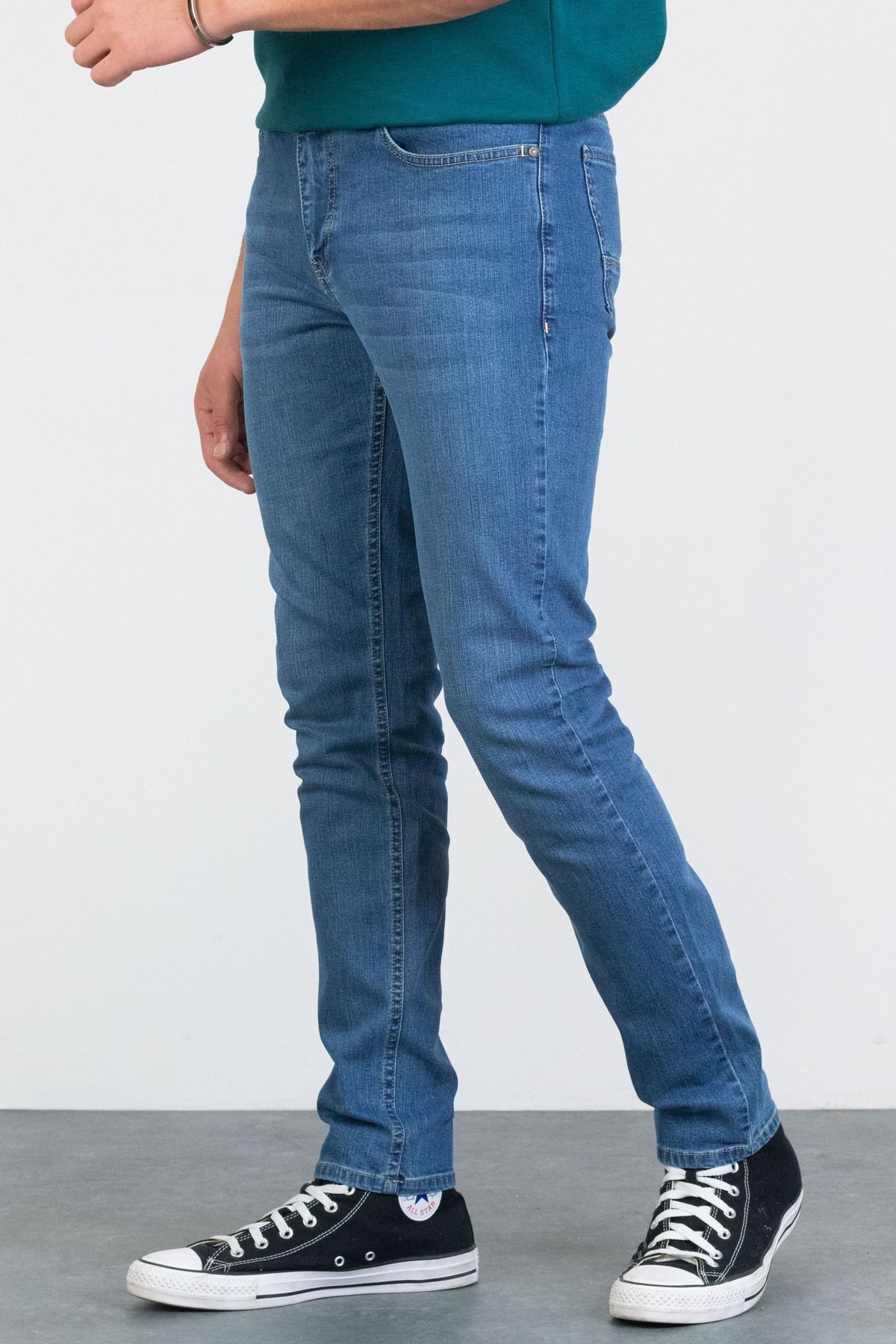 Erkek Slim Fit Likralı  Jean Kot Pantolon HALATS-DE-SLIM