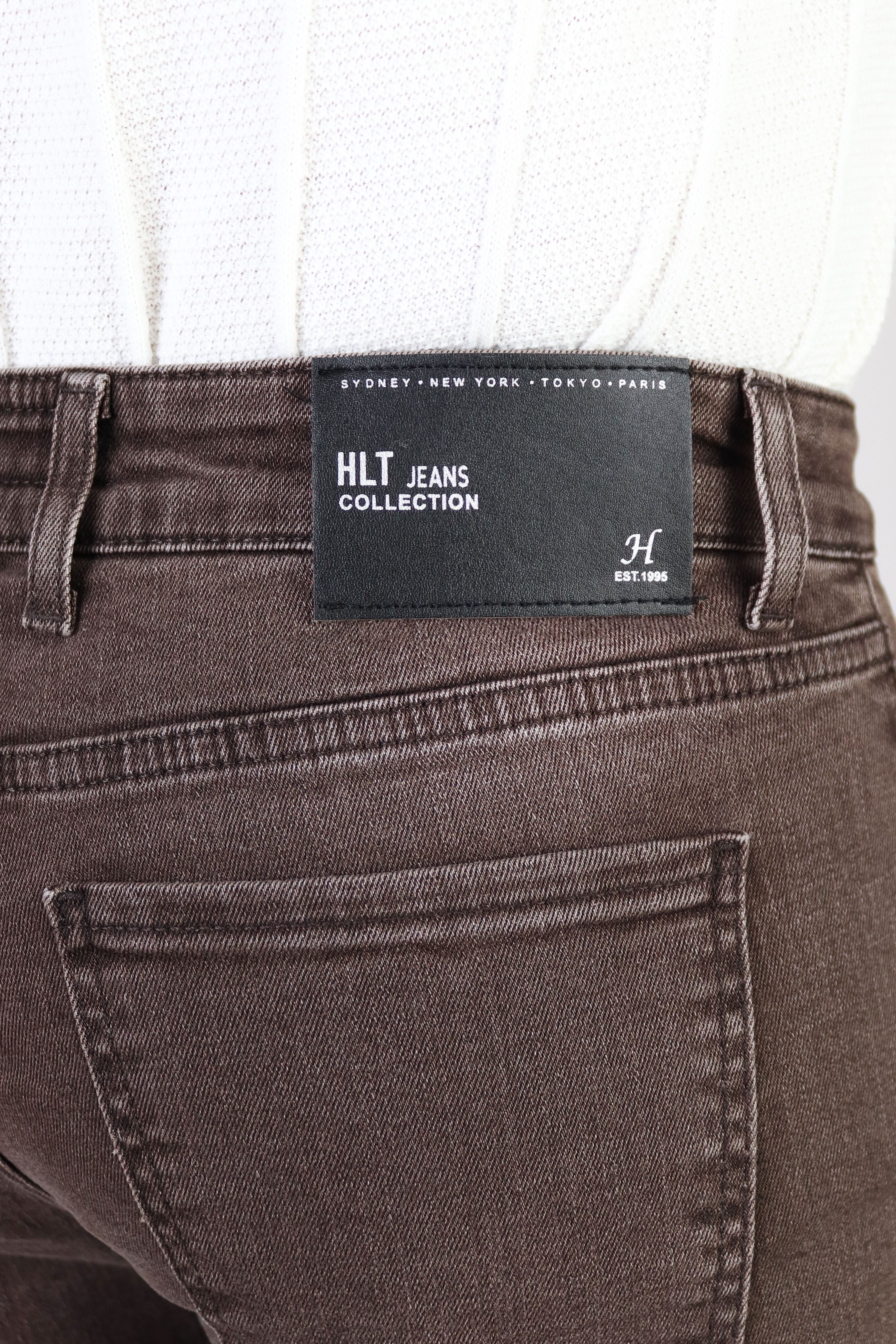 Regular Fit Boru Paça Likralı Jeans - kahverengi 1979