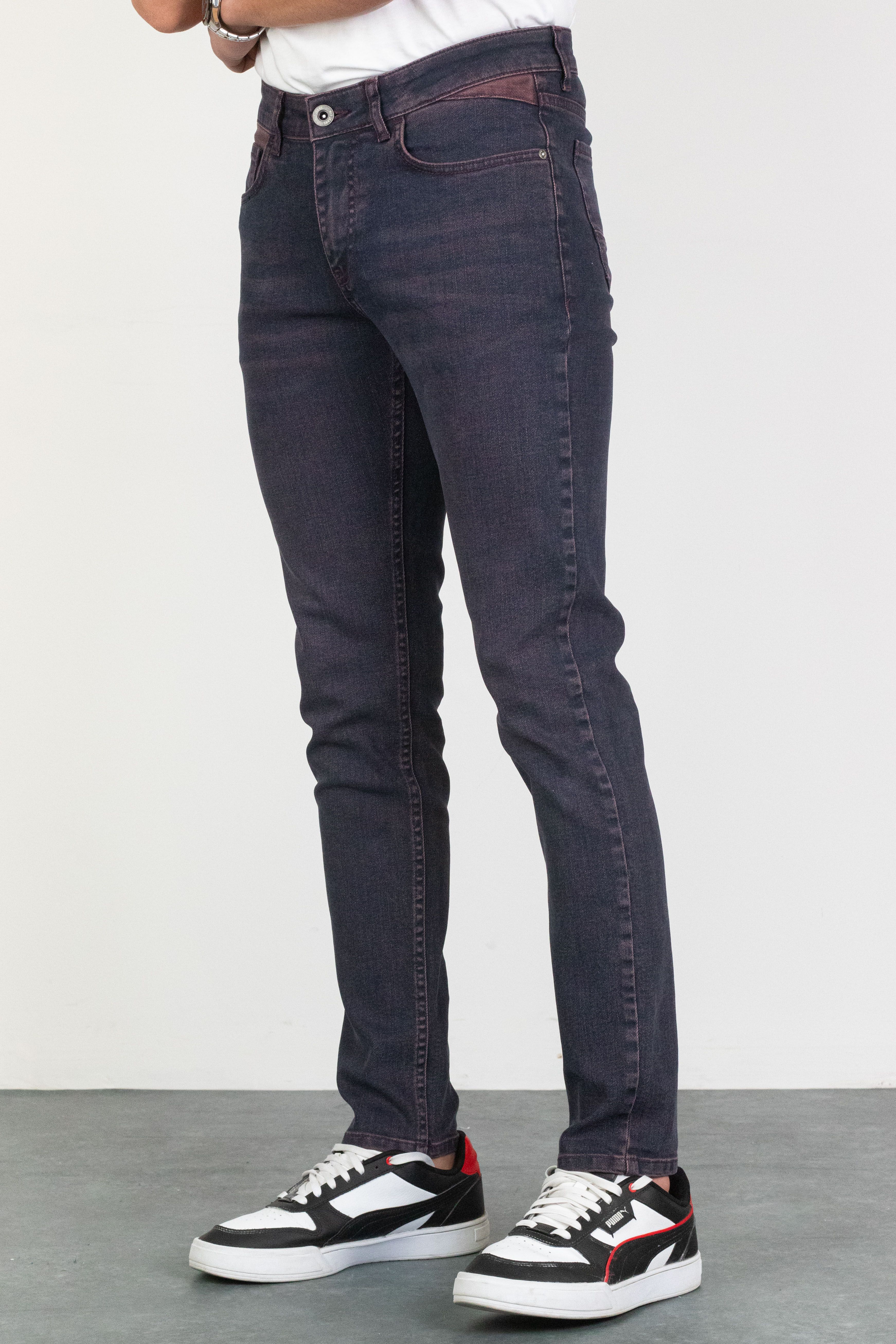 Erkek Açık Bordo Slim Fit Dar Kesim Esnek Likralı Denim Jeans Kot Pantolon ACIKVALBO