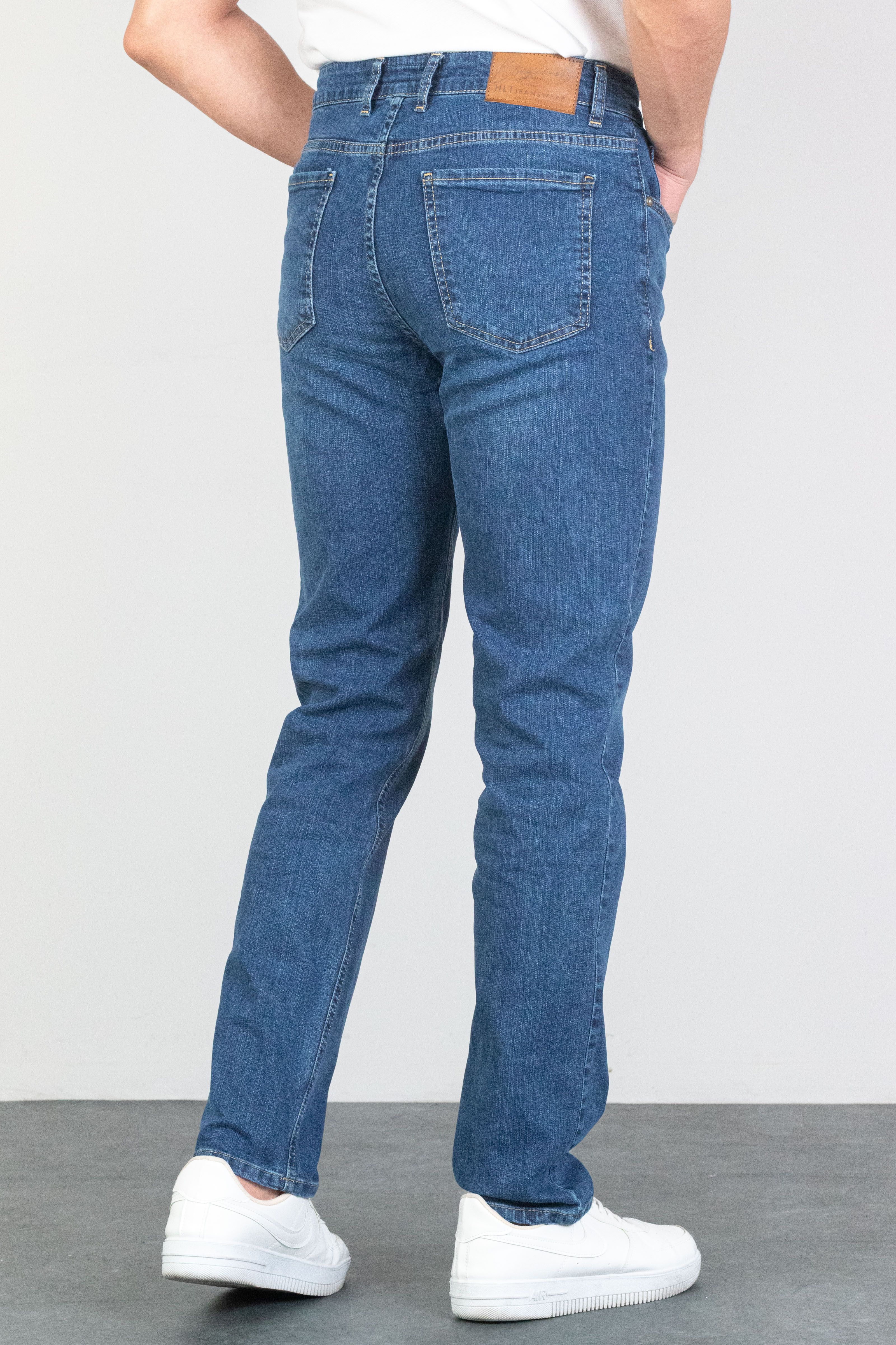 Erkek Açık Mavi Regular Fit Boru Paça Esnek Likralı Jeans Kot Pantolon Hlthe001975