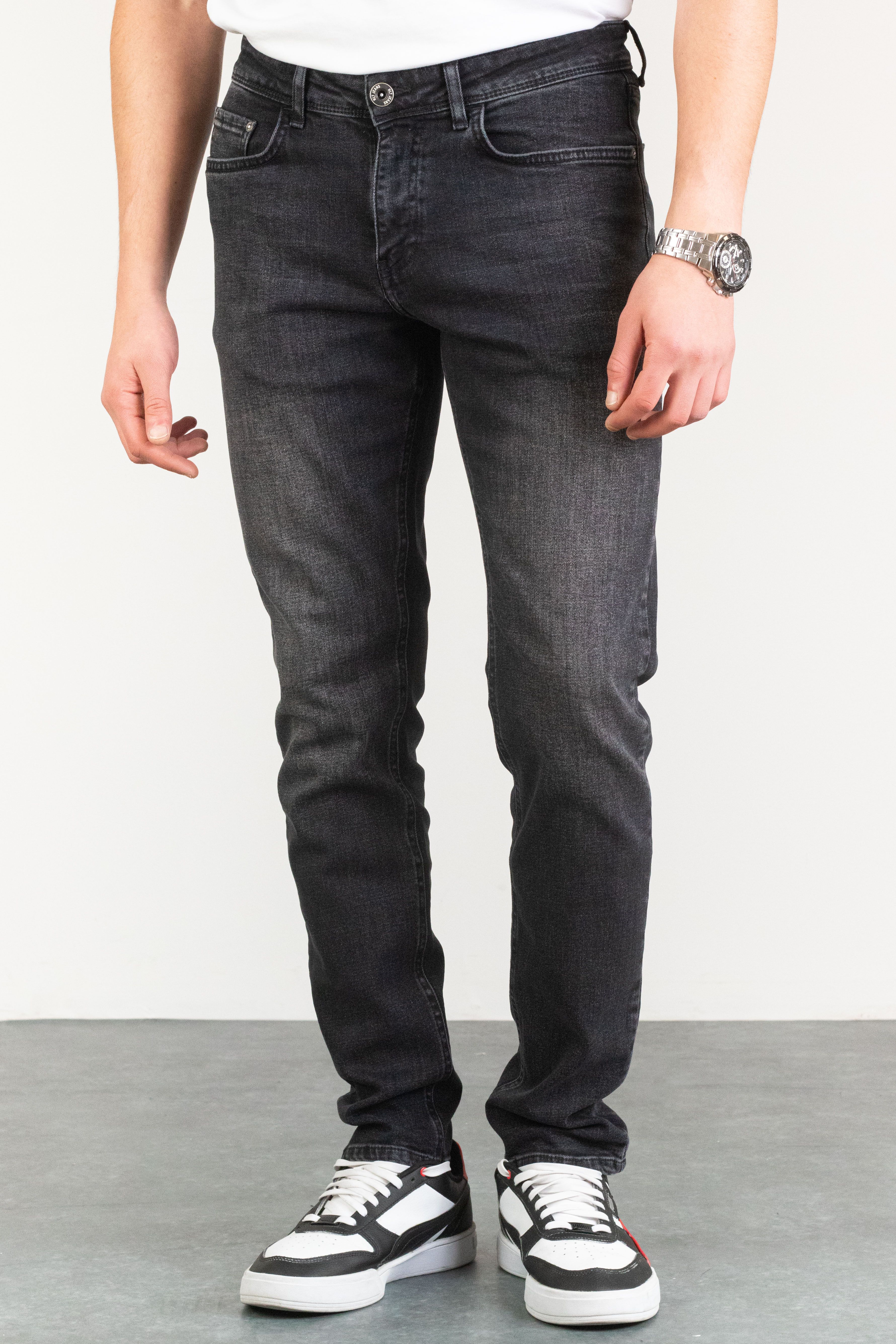 Antrasit Taşlamalı Slim Fit Jeans HLTHE001971