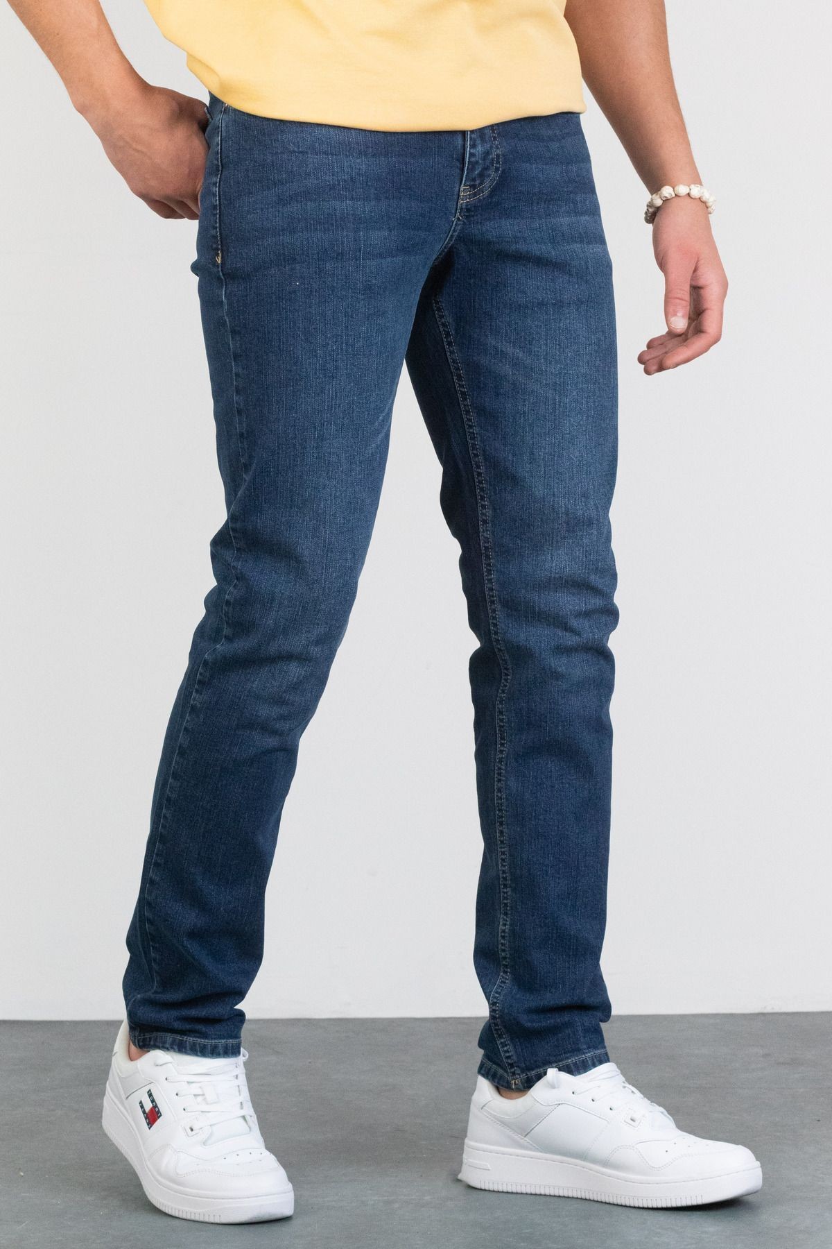 Erkek Slim Fit Likralı  Jean Kot Pantolon HALATS-DE-SLIM