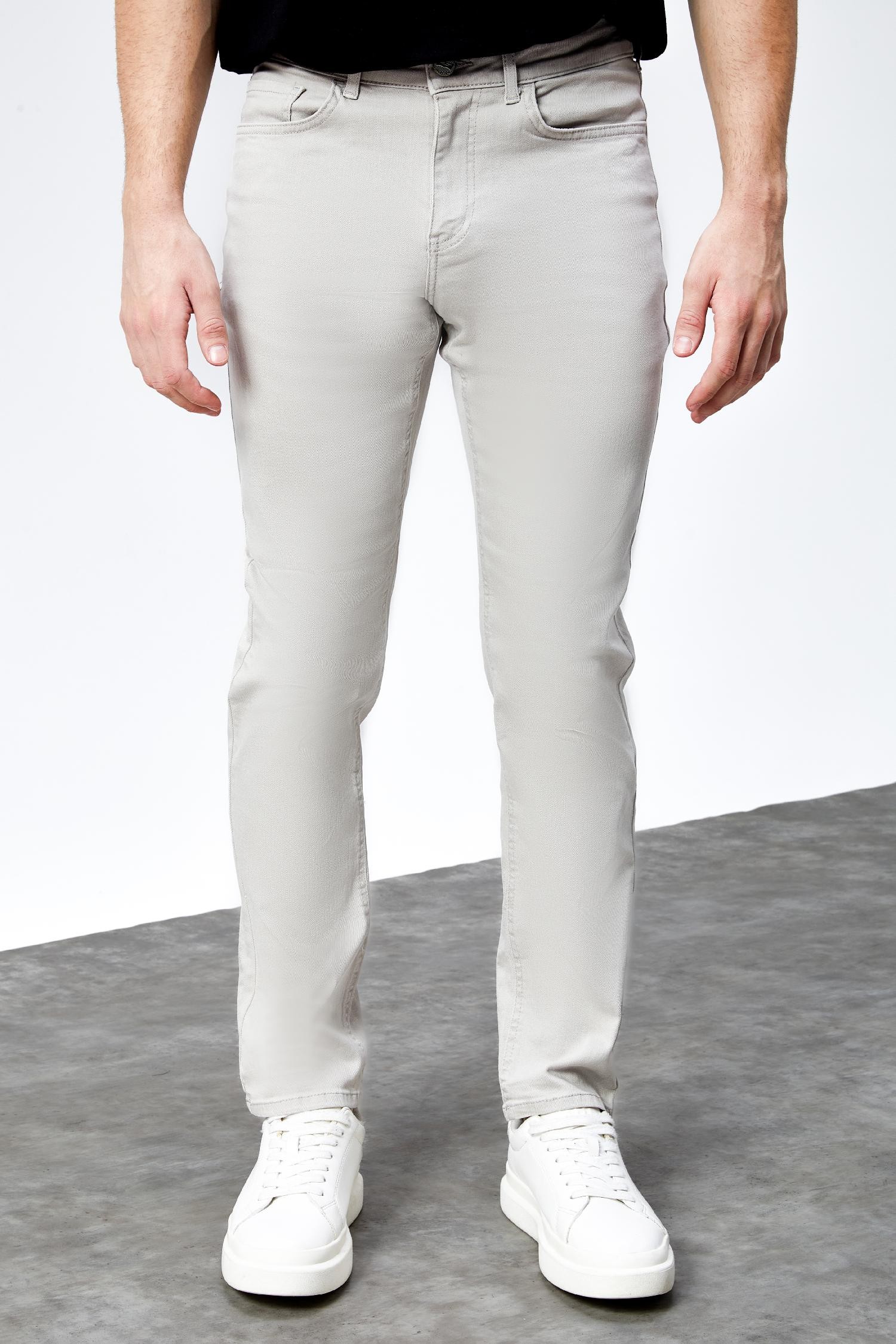 Erkek Taşlamalı Mavi Regular Fit Rahat Kesim Esnek Likralı Denim Jeans Kot Pantolon HLTHE001918