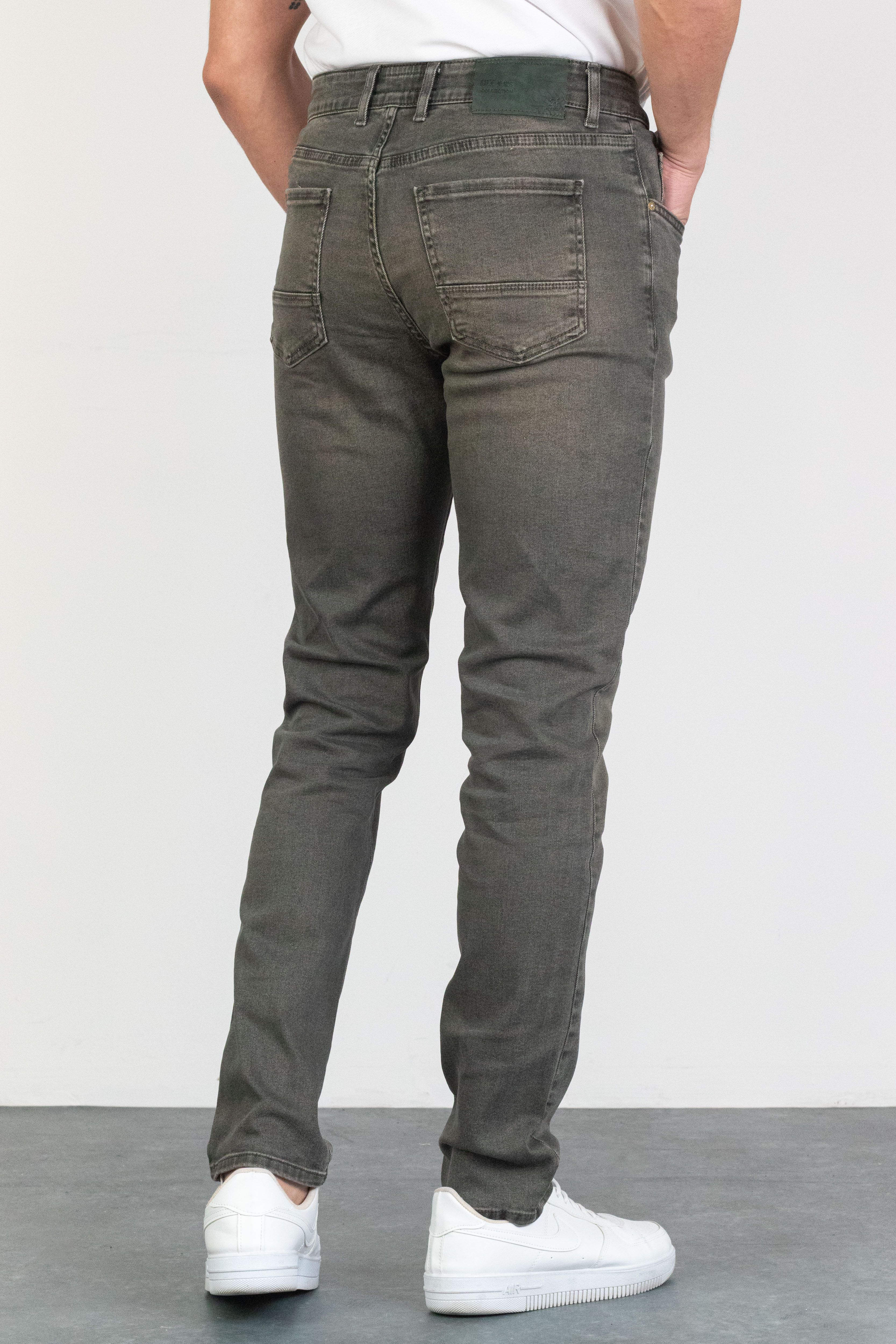 HLT JEANS Erkek Haki Slim Fit Dar Kesim Esnek Likralı Denim Jeans Kot Pantolon HLTHE001920