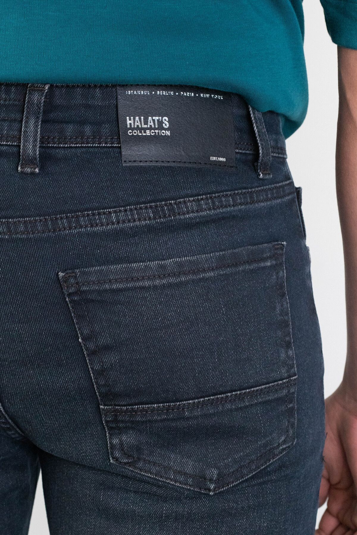 Erkek Slim Fit Likralı  Jean Kot Pantolon HALATS-DE-SLIM