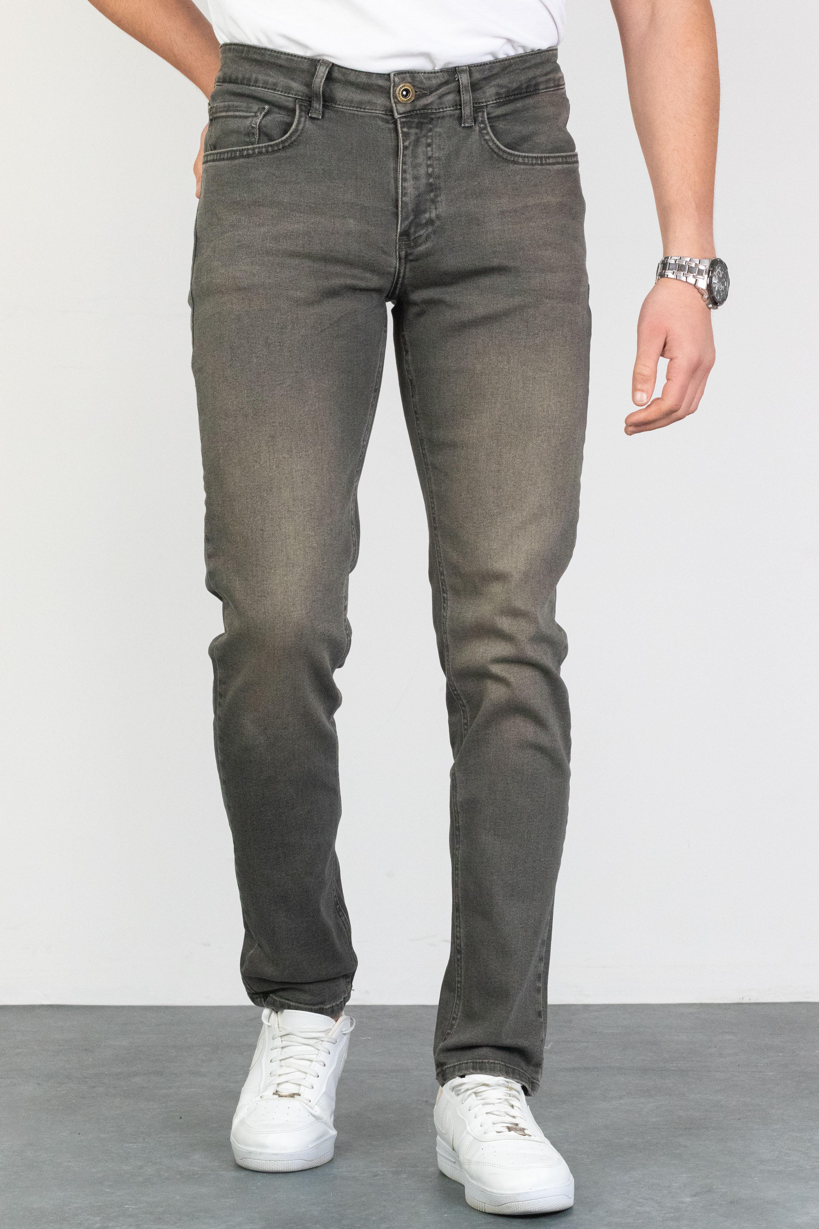 HLT JEANS Erkek Haki Slim Fit Dar Kesim Esnek Likralı Denim Jeans Kot Pantolon HLTHE001920