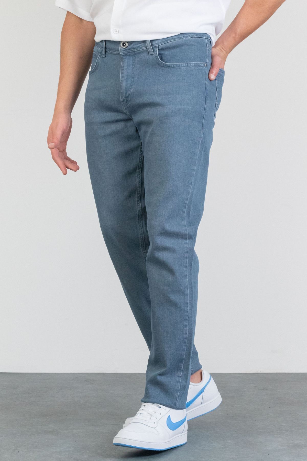 Erkek Slim Fit Likralı  Jean Kot Pantolon HALATS-DE-SLIM