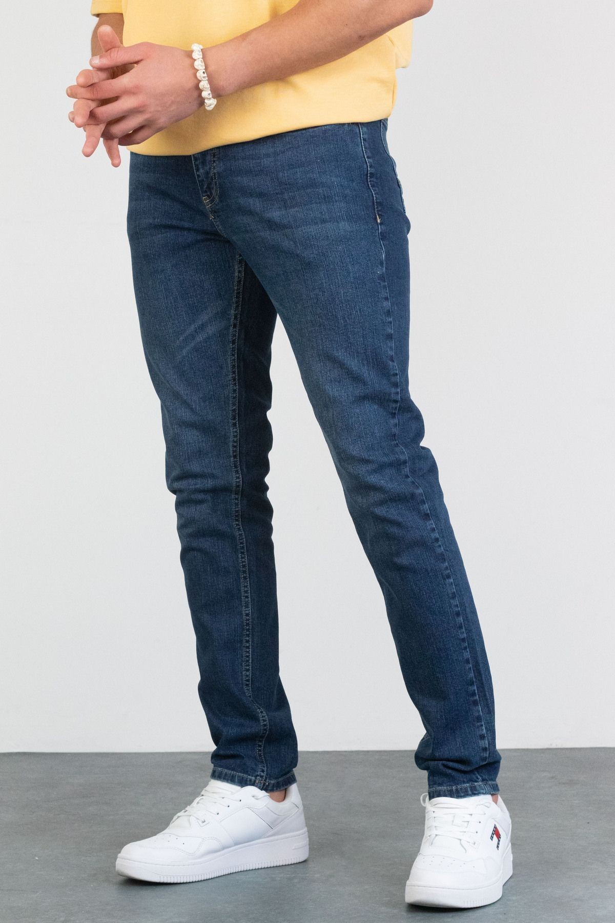 Erkek Slim Fit Likralı  Jean Kot Pantolon HALATS-DE-SLIM