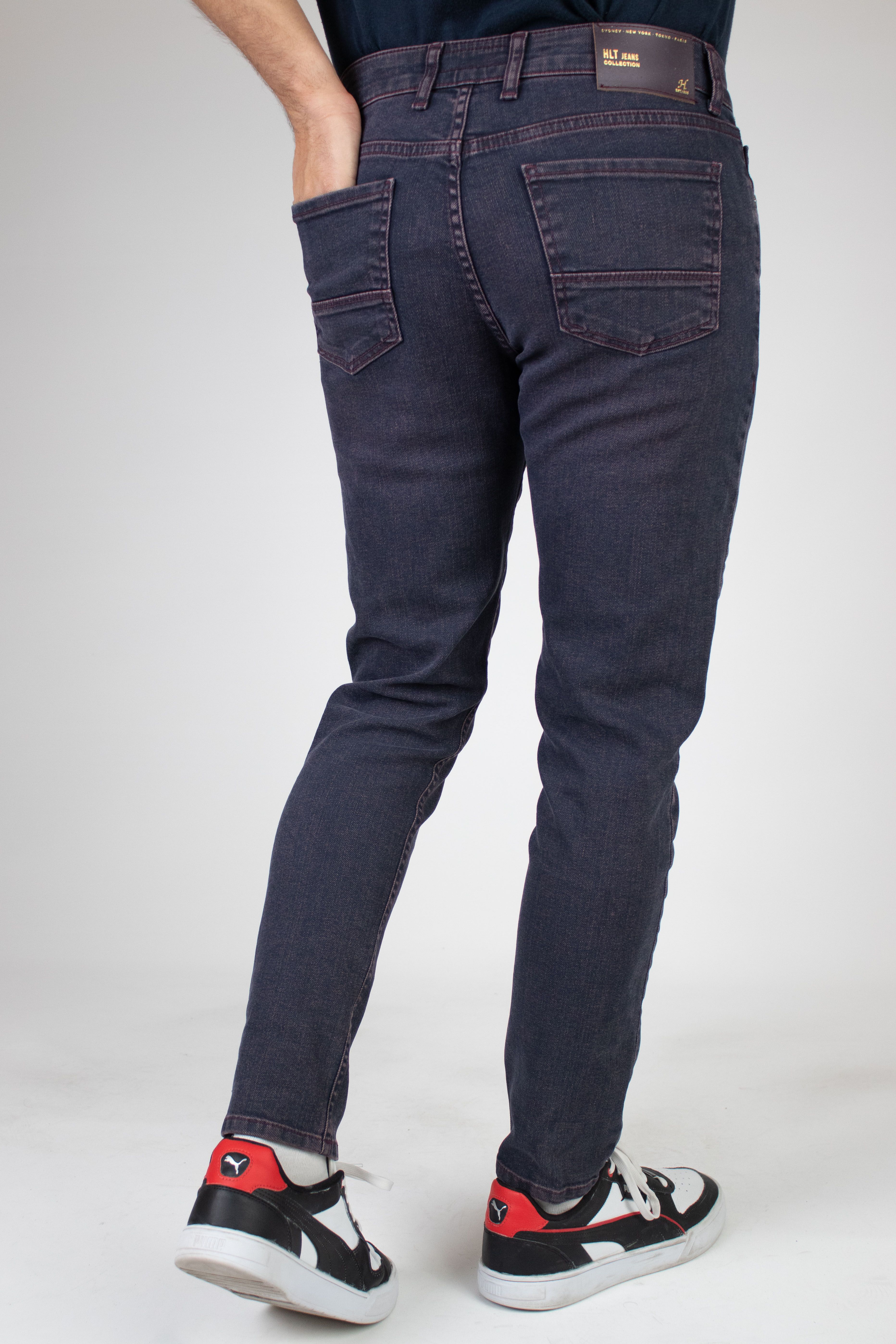 Slim Fit Likralı Jeans - Açık Bordo