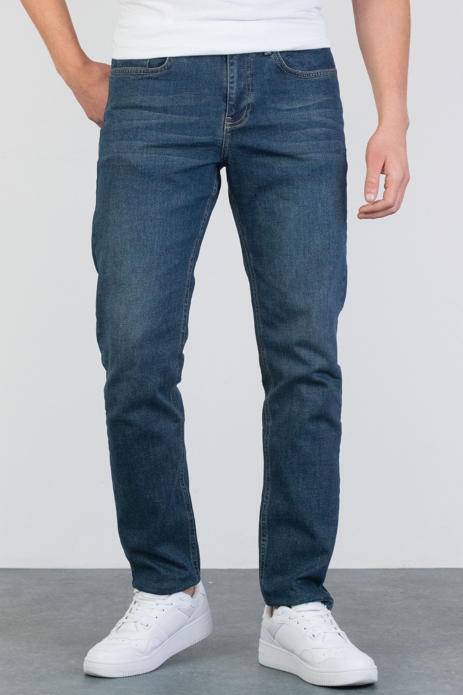 Erkek HALAT'S Regular Fit Okyanus Mavisi Likralı Jean Kot Pantolon JOSEF